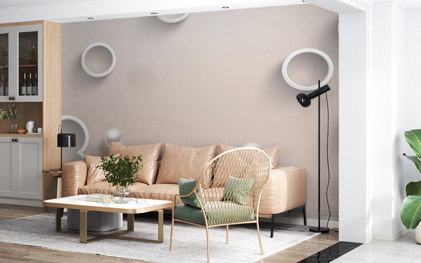 Fototapeta kruhy na vode a perly