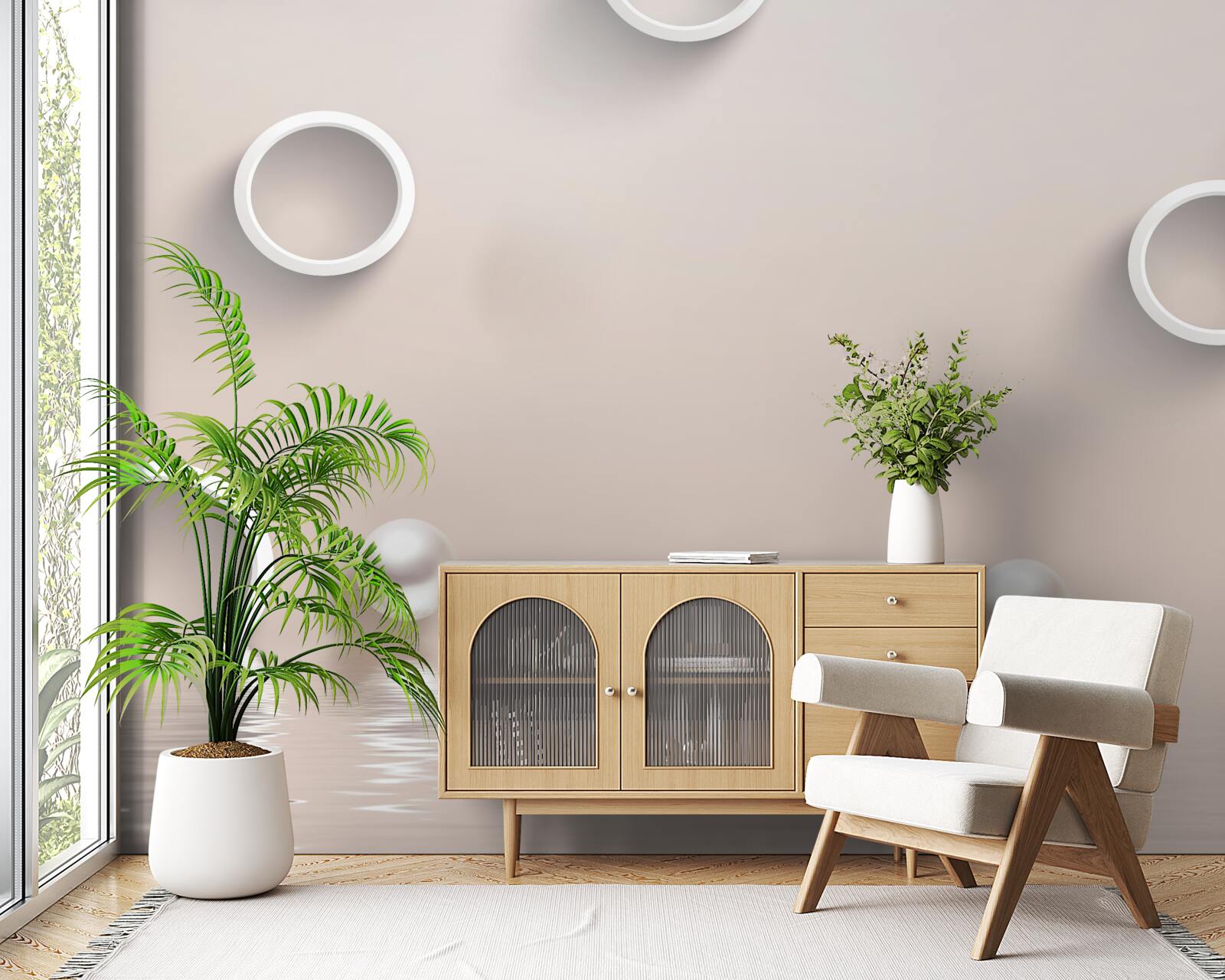 Fototapeta kruhy na vode a perly