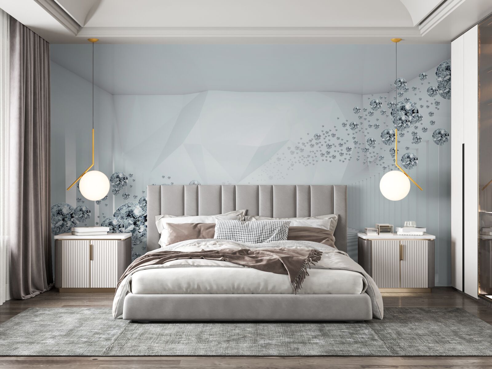 Fototapeta nerovný povrch a gule v abstrakcii