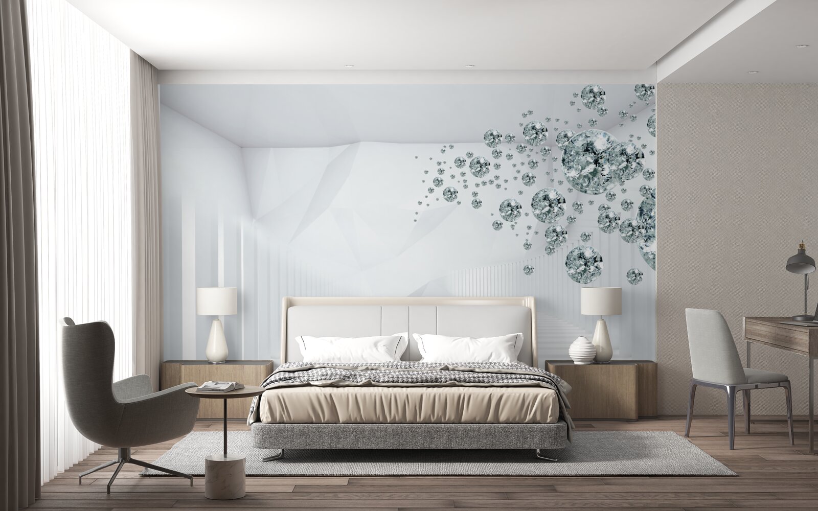 Fototapeta kvapky vody v jasne osvetlenej miestnosti