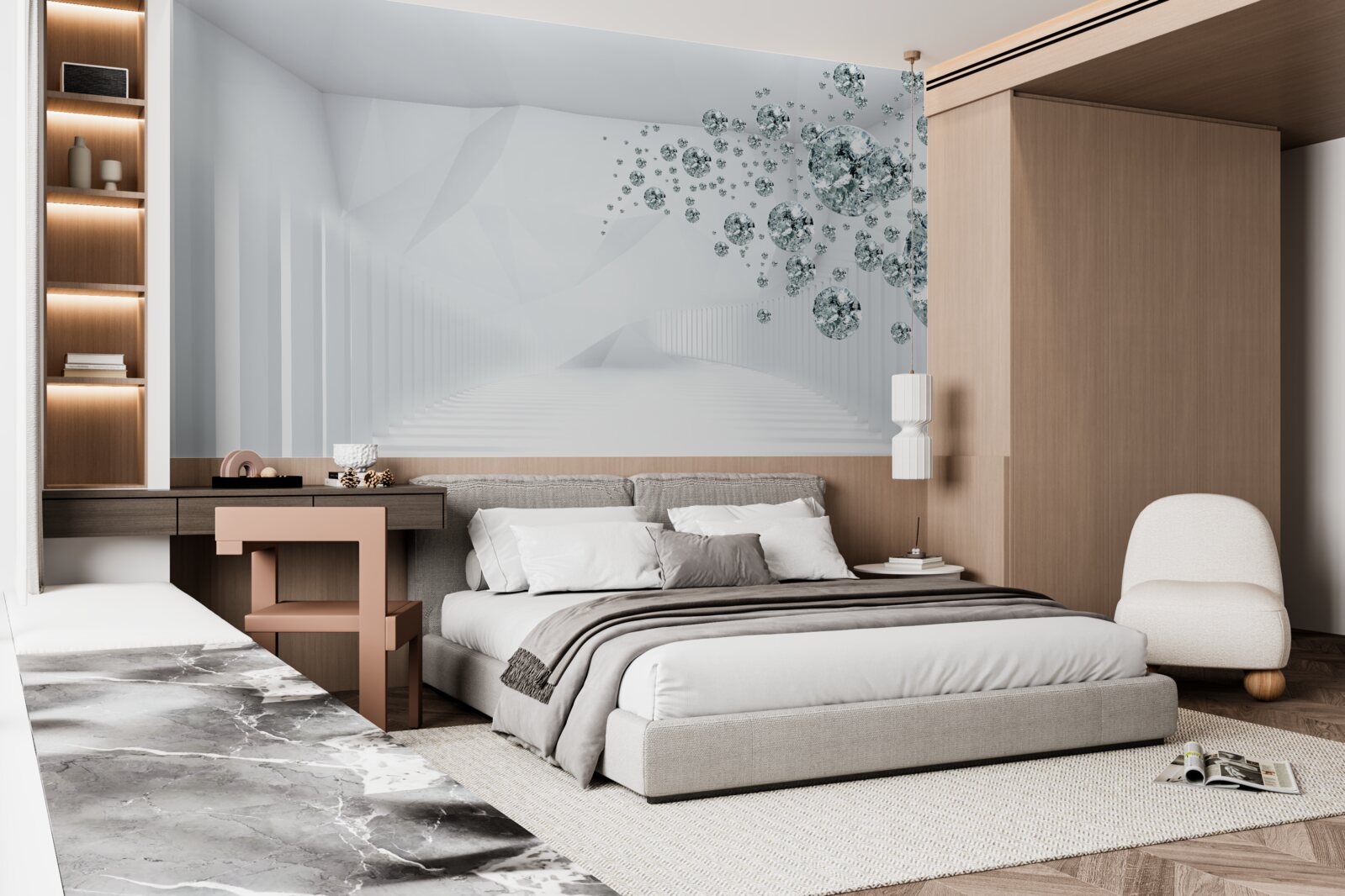 Fototapeta kvapky vody v jasne osvetlenej miestnosti