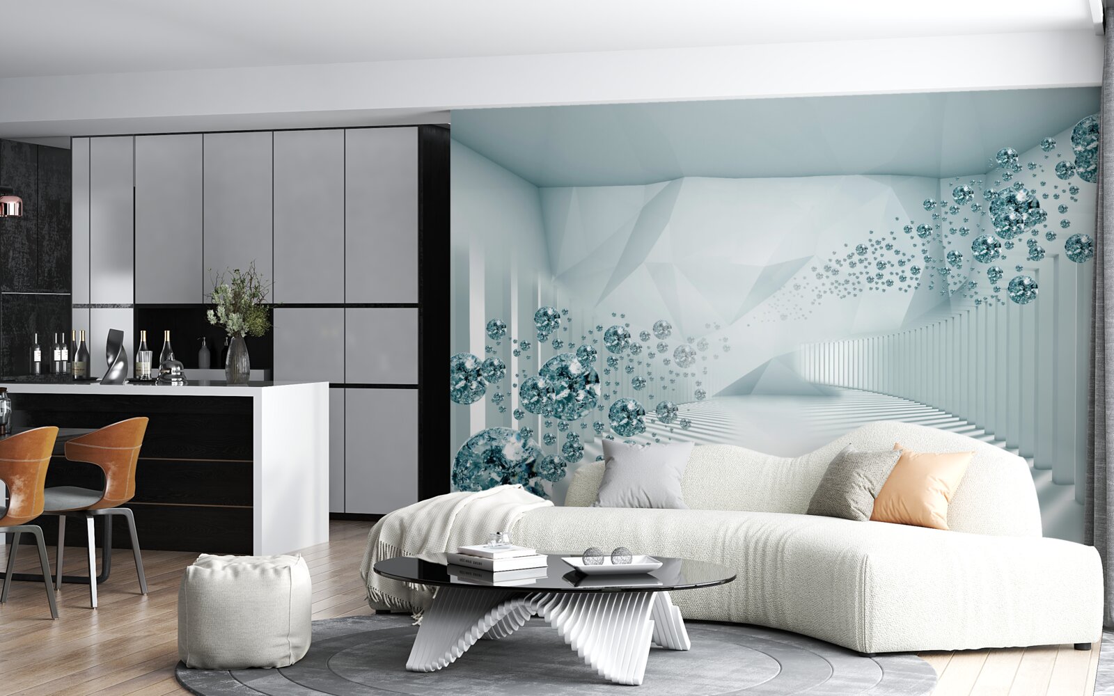 Fototapeta rastúce častice modrého oceánu