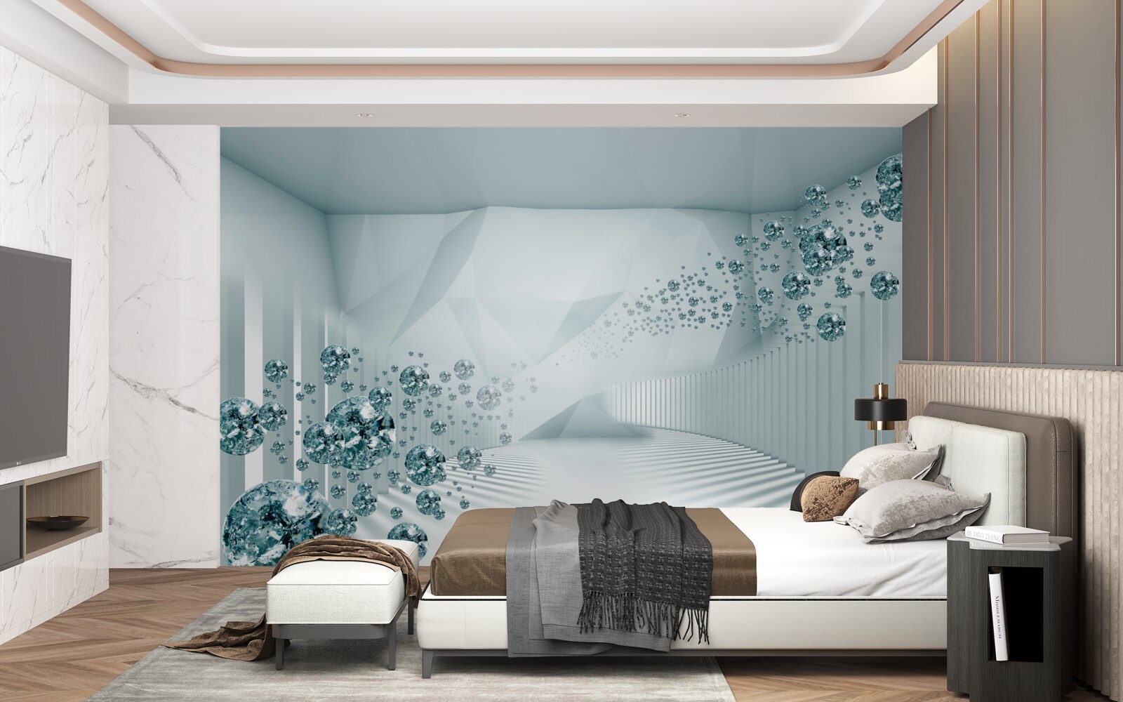 Fototapeta rastúce častice modrého oceánu