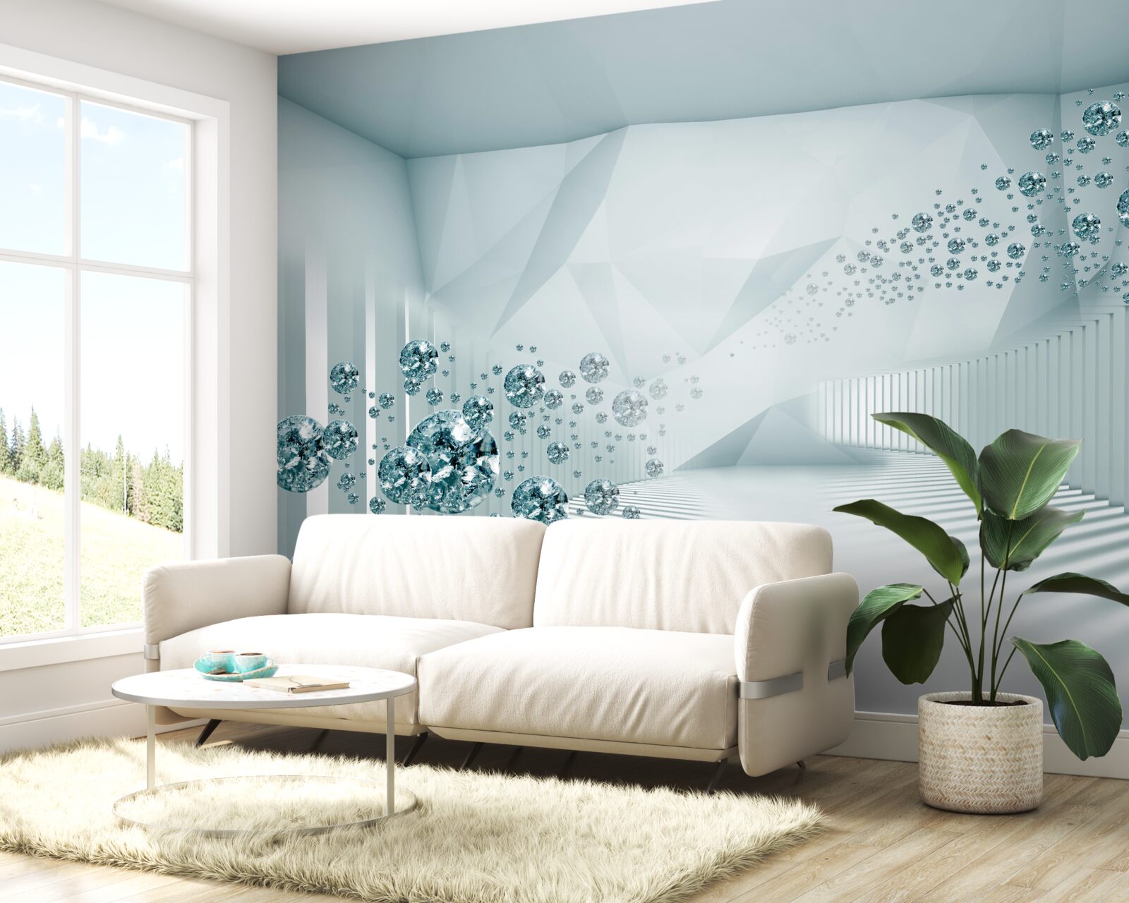 Fototapeta rastúce častice modrého oceánu