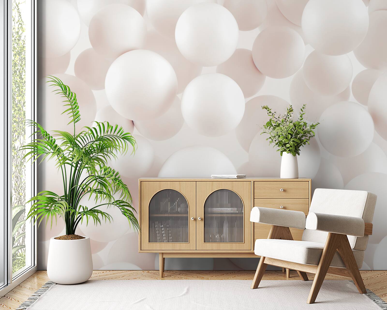 Fototapeta veľa svetloružových guličiek