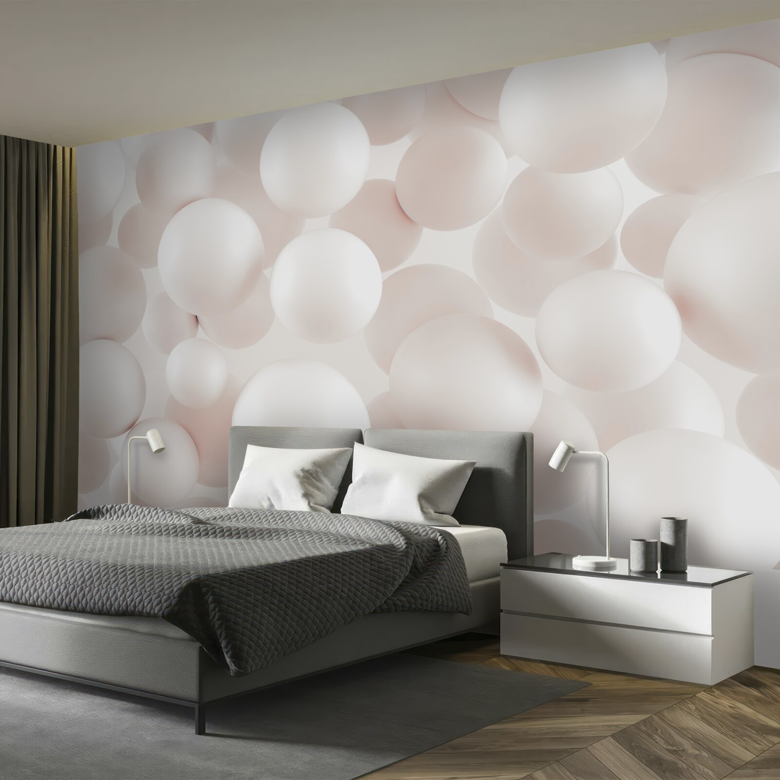 Fototapeta veľa svetloružových guličiek