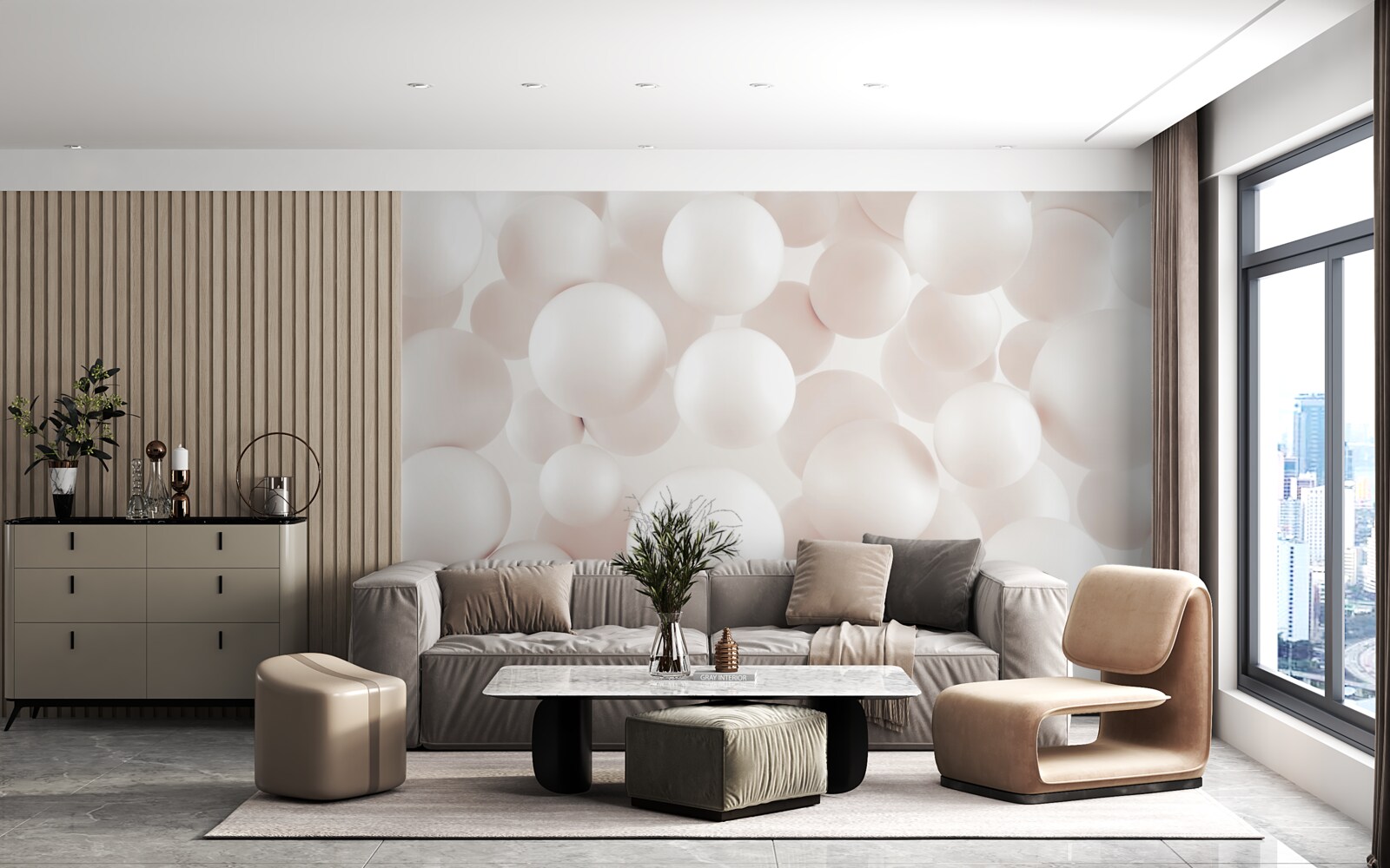 Fototapeta veľa svetloružových guličiek