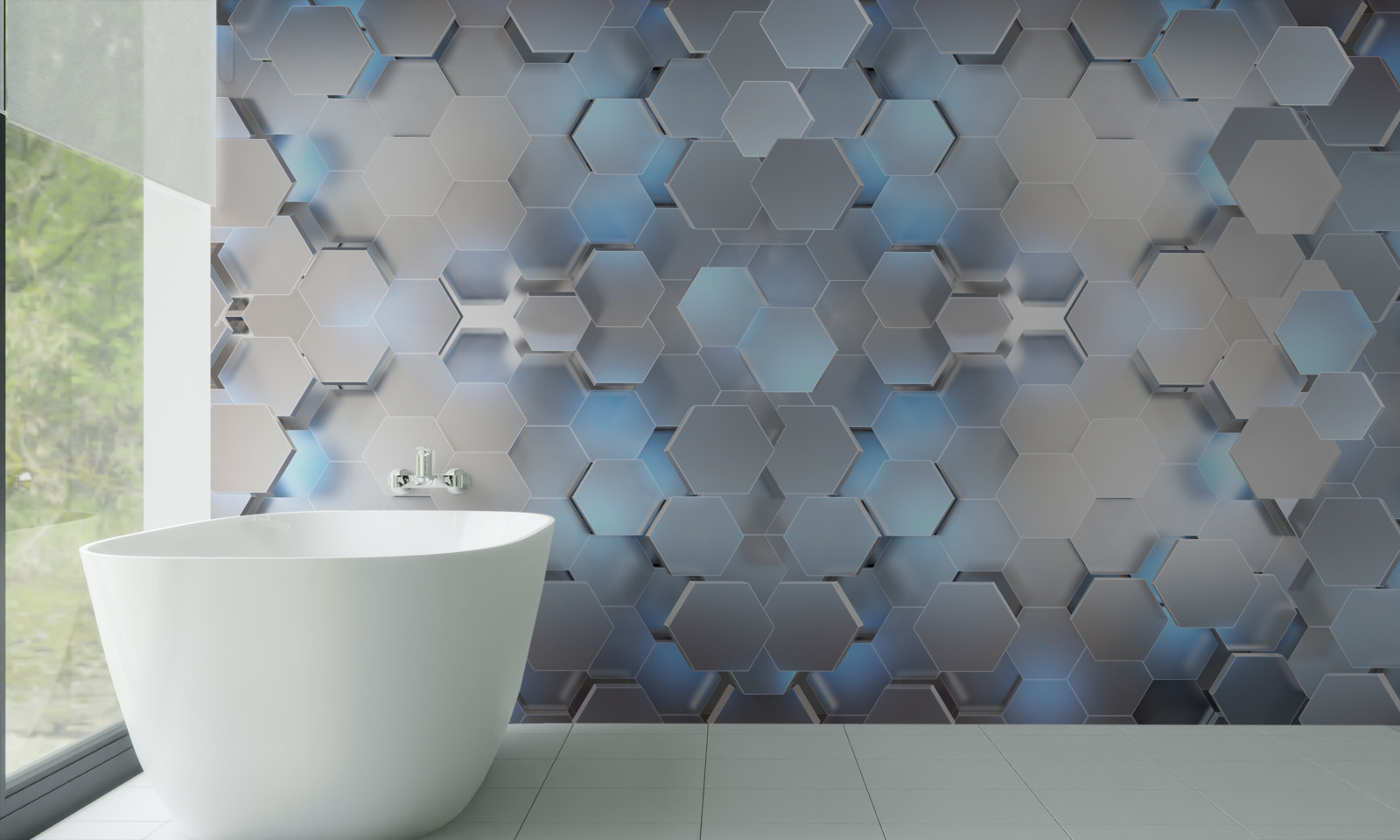 Fototapeta plávajúce modré perly na sivom pozadí