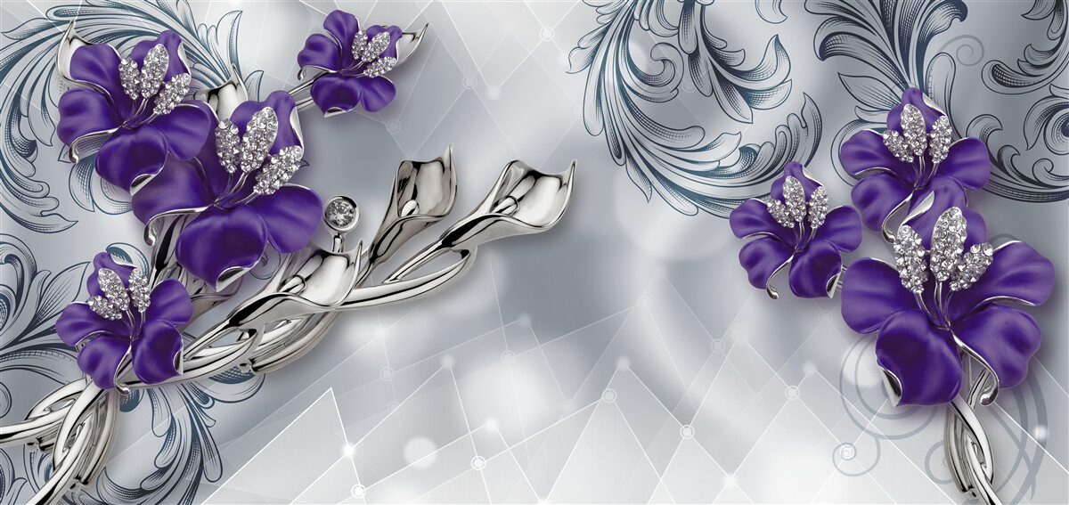 Fototapeta kráľovská fialová ľalia na konároch