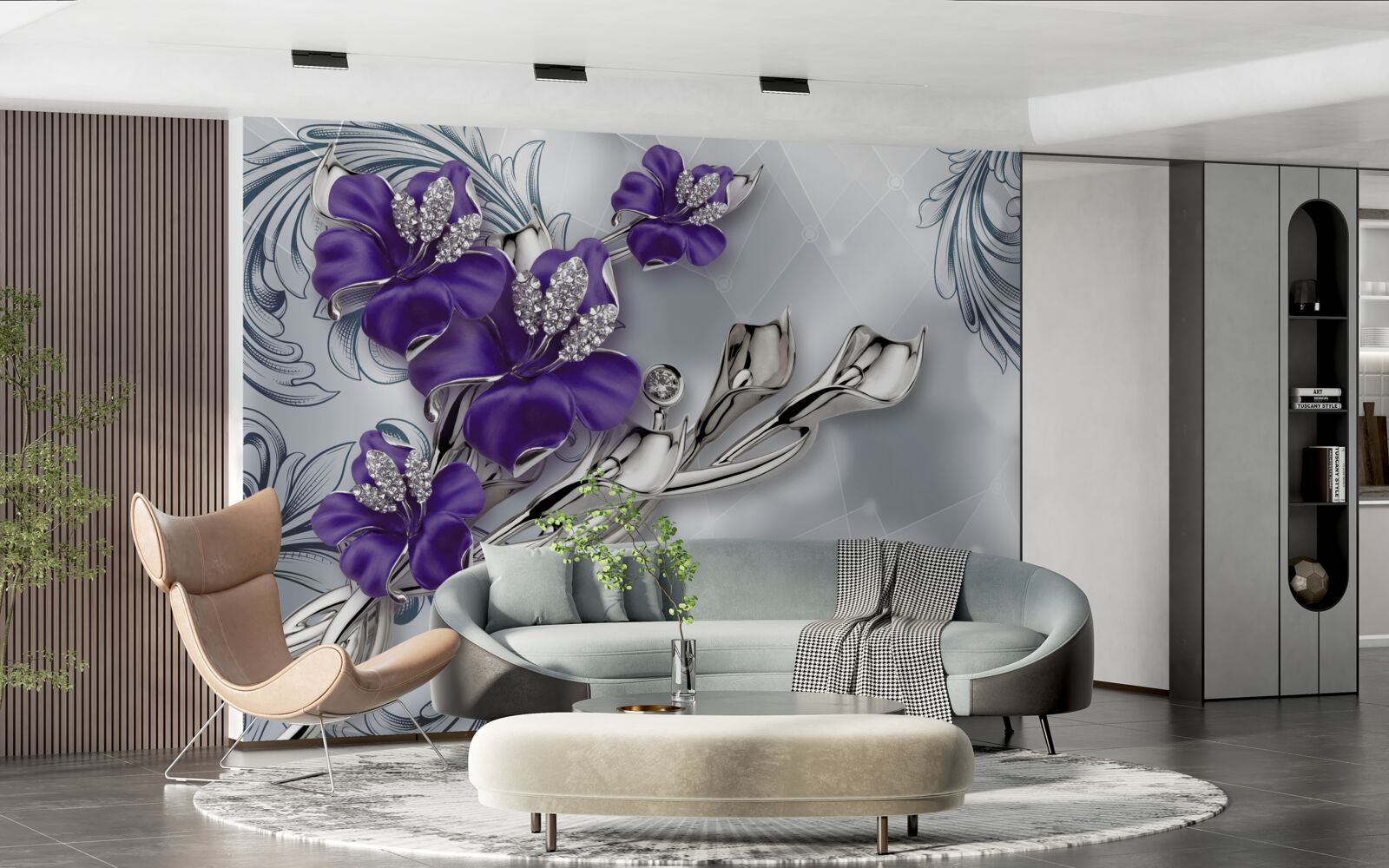 Fototapeta kráľovská fialová ľalia na konároch