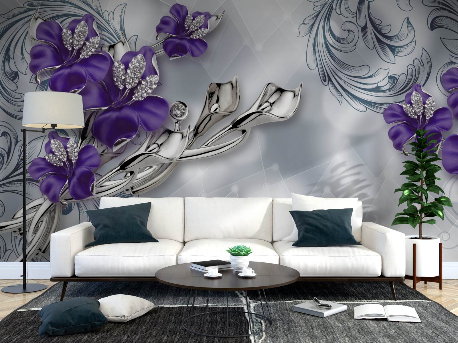 Fototapeta kráľovská fialová ľalia na konároch