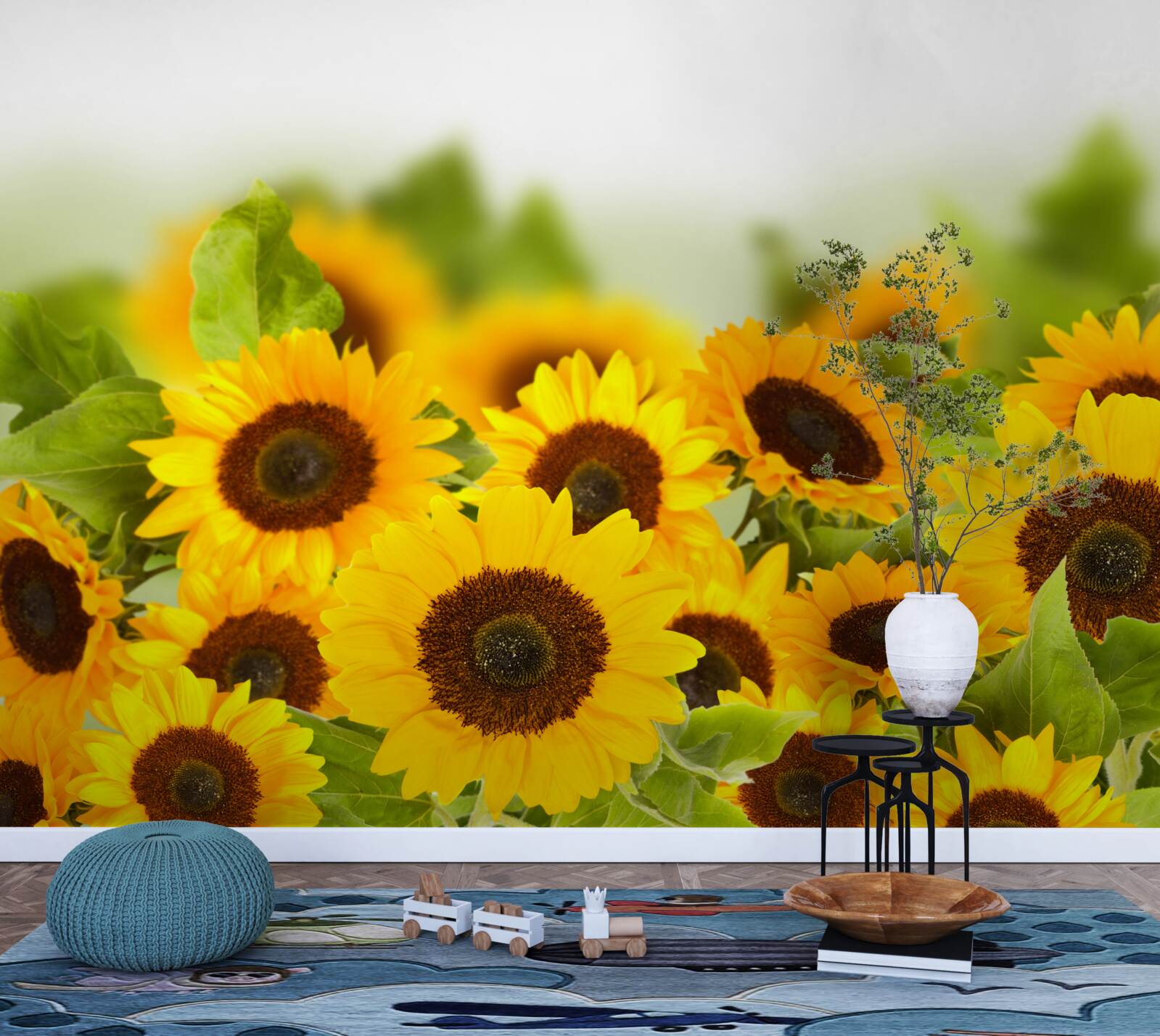 Fototapeta veľké množstvo zlatých slnečníc