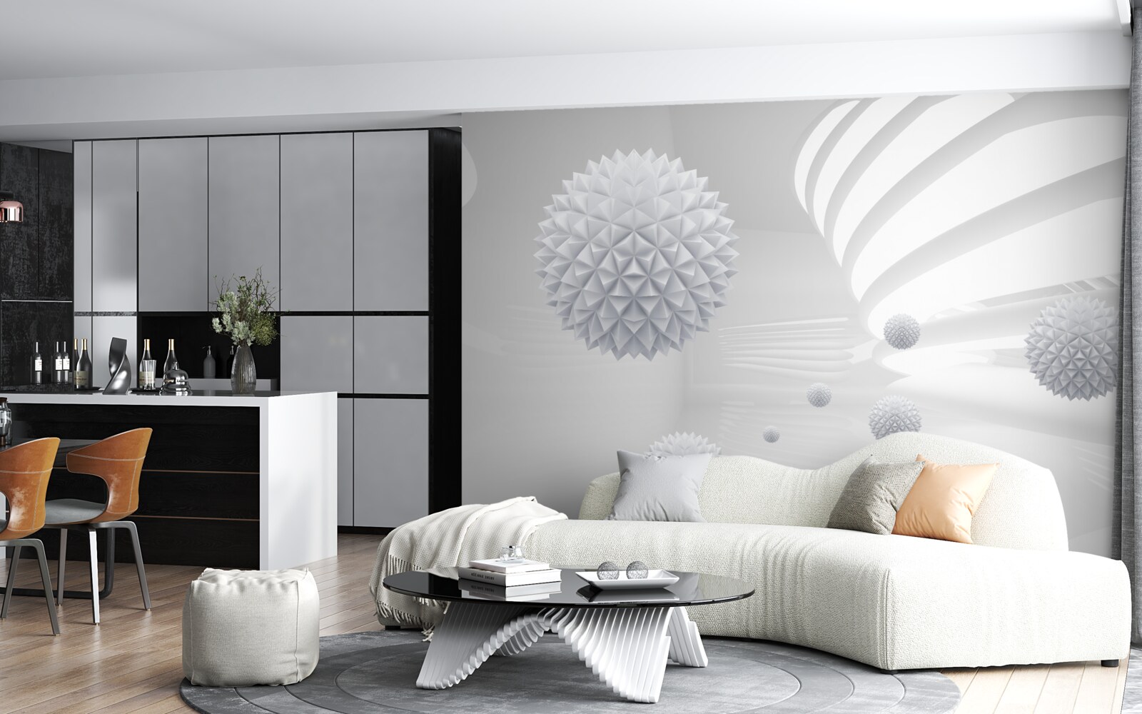 Fototapeta guličky obiehajúce okolo stredu