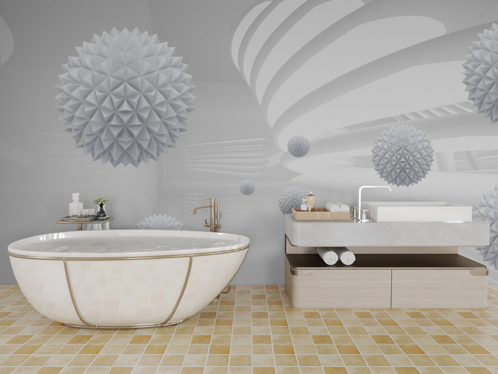 Fototapeta guličky obiehajúce okolo stredu