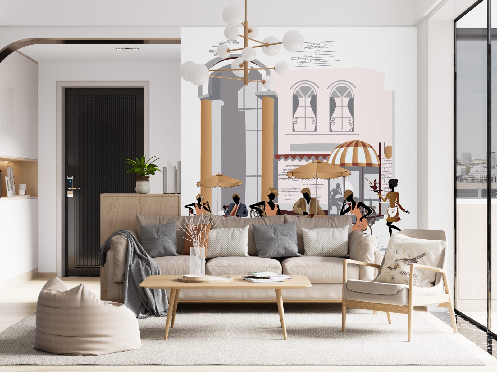 Fototapeta ženy a muži v kaviarni