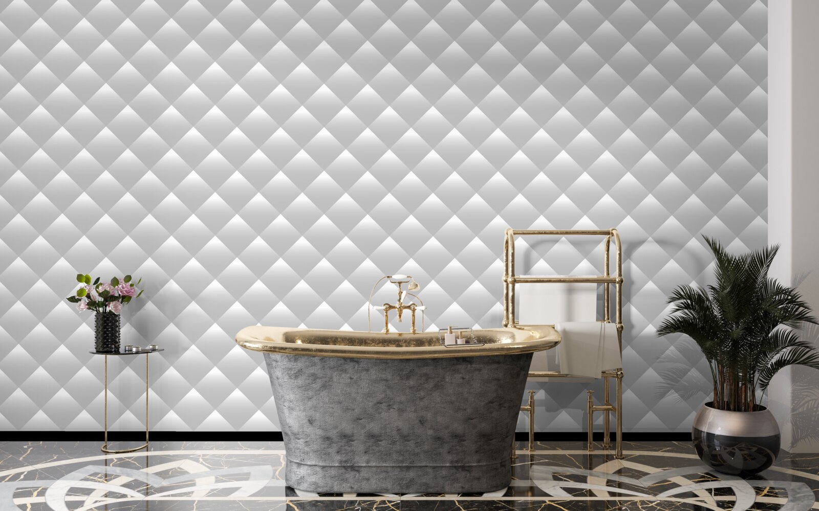 Fototapeta strieborná textúra v tvare diamantu