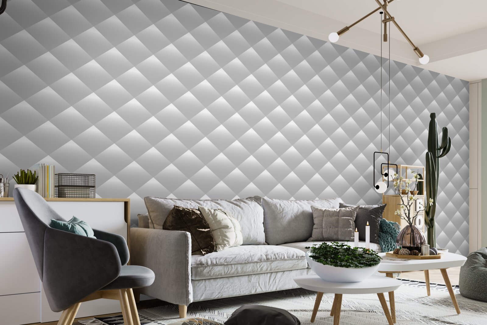 Fototapeta strieborná textúra v tvare diamantu