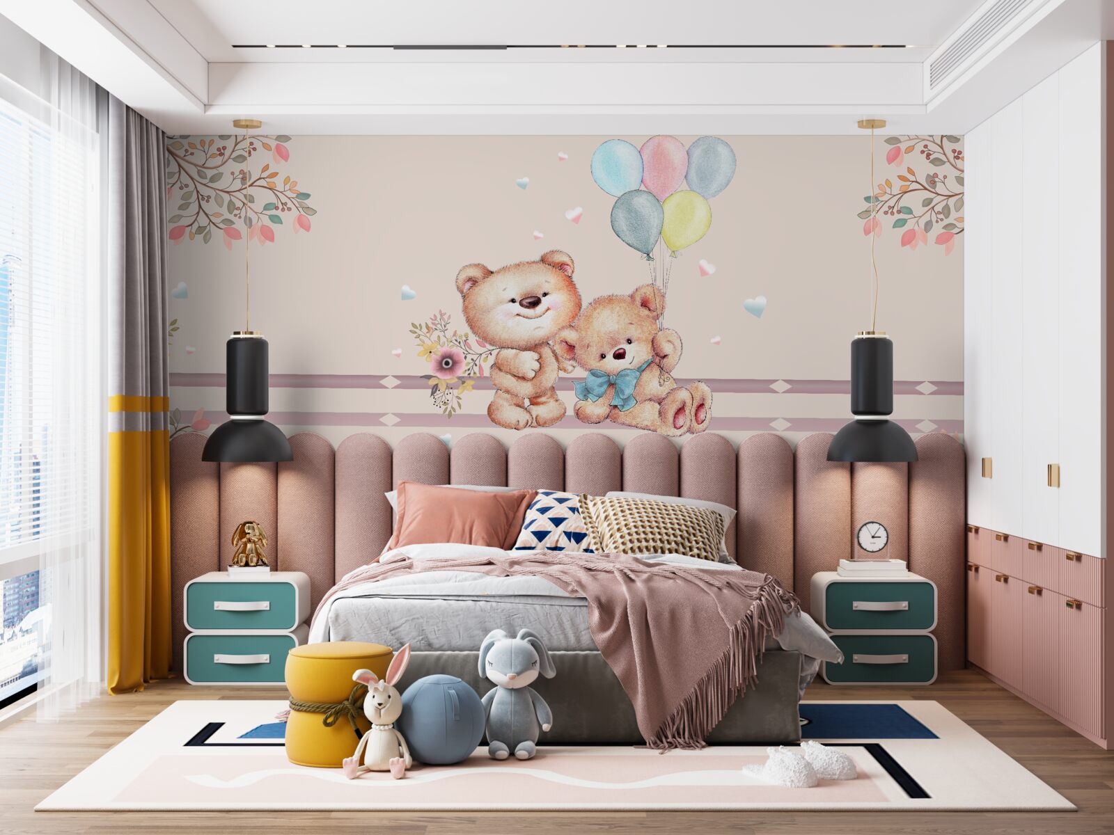 Fototapeta medvede s loptičkami