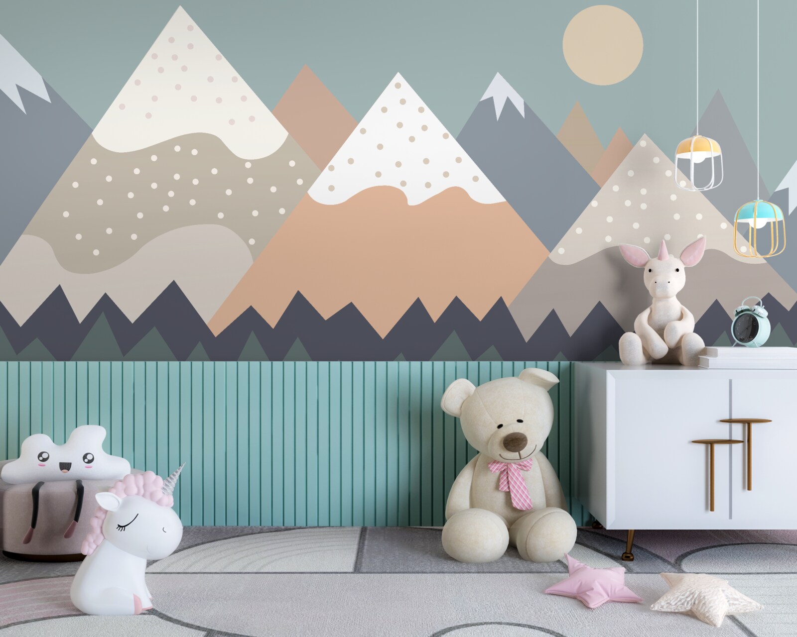 Fototapeta hory zobrazené v rôznych farbách