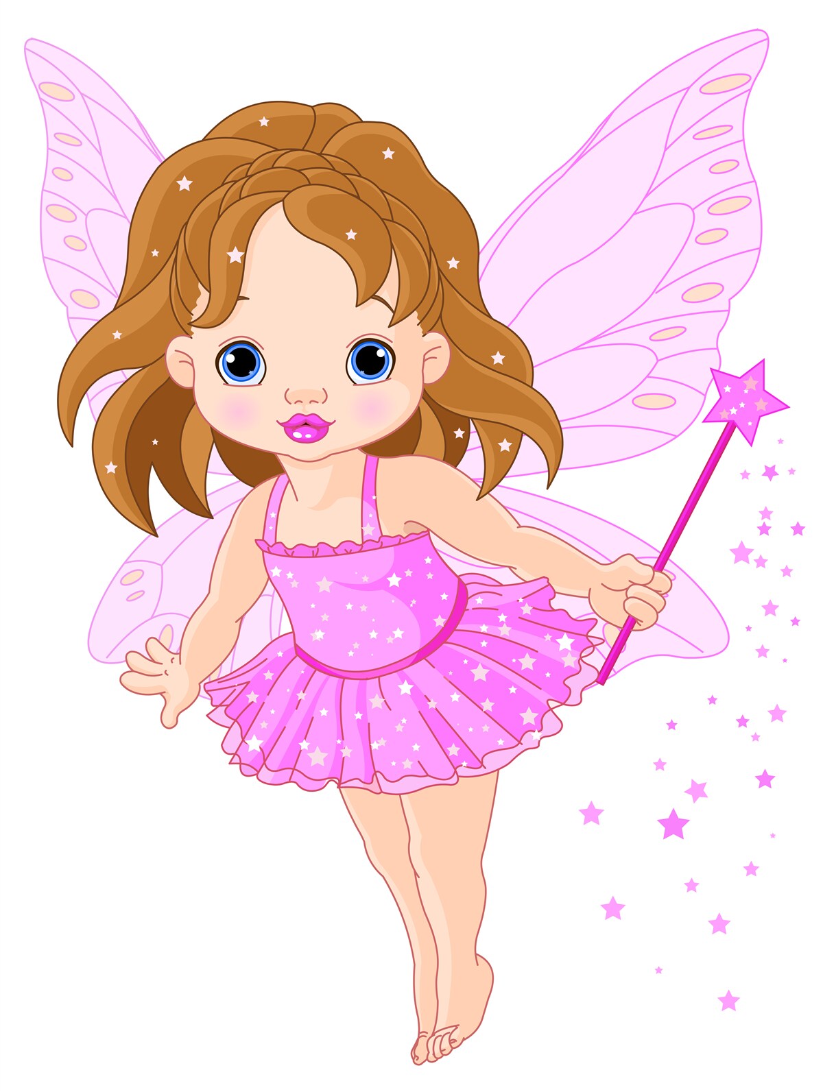 Fototapeta dievča s červenými vlasmi a ružovými krídlami