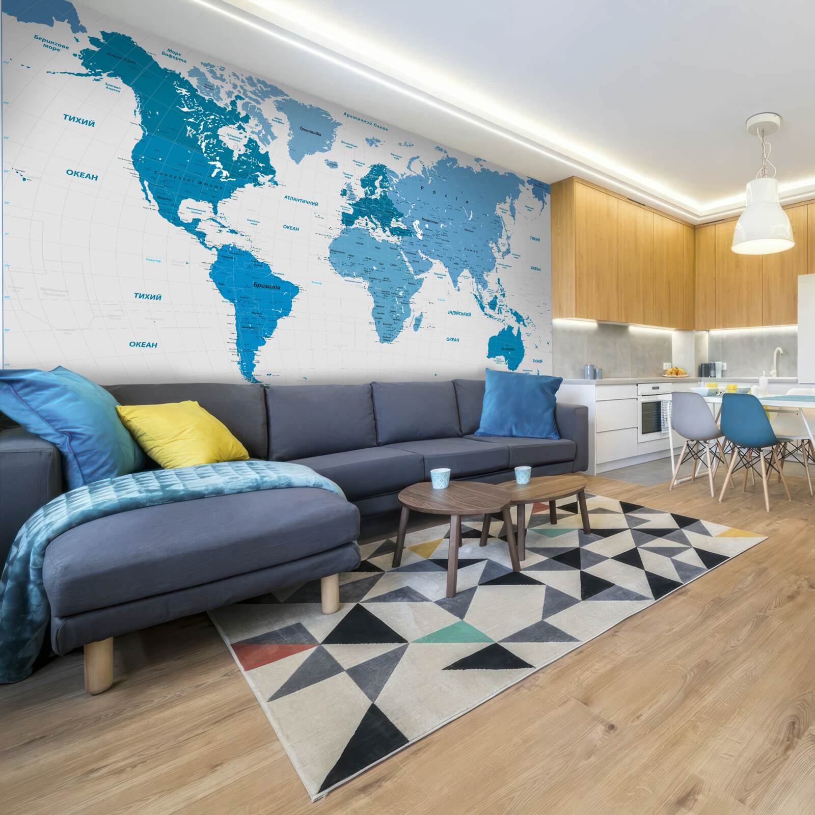 Fototapeta modrá mapa sveta