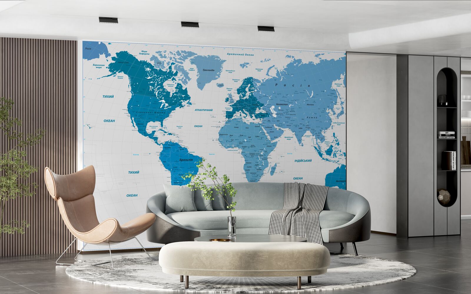 Fototapeta modrá mapa sveta