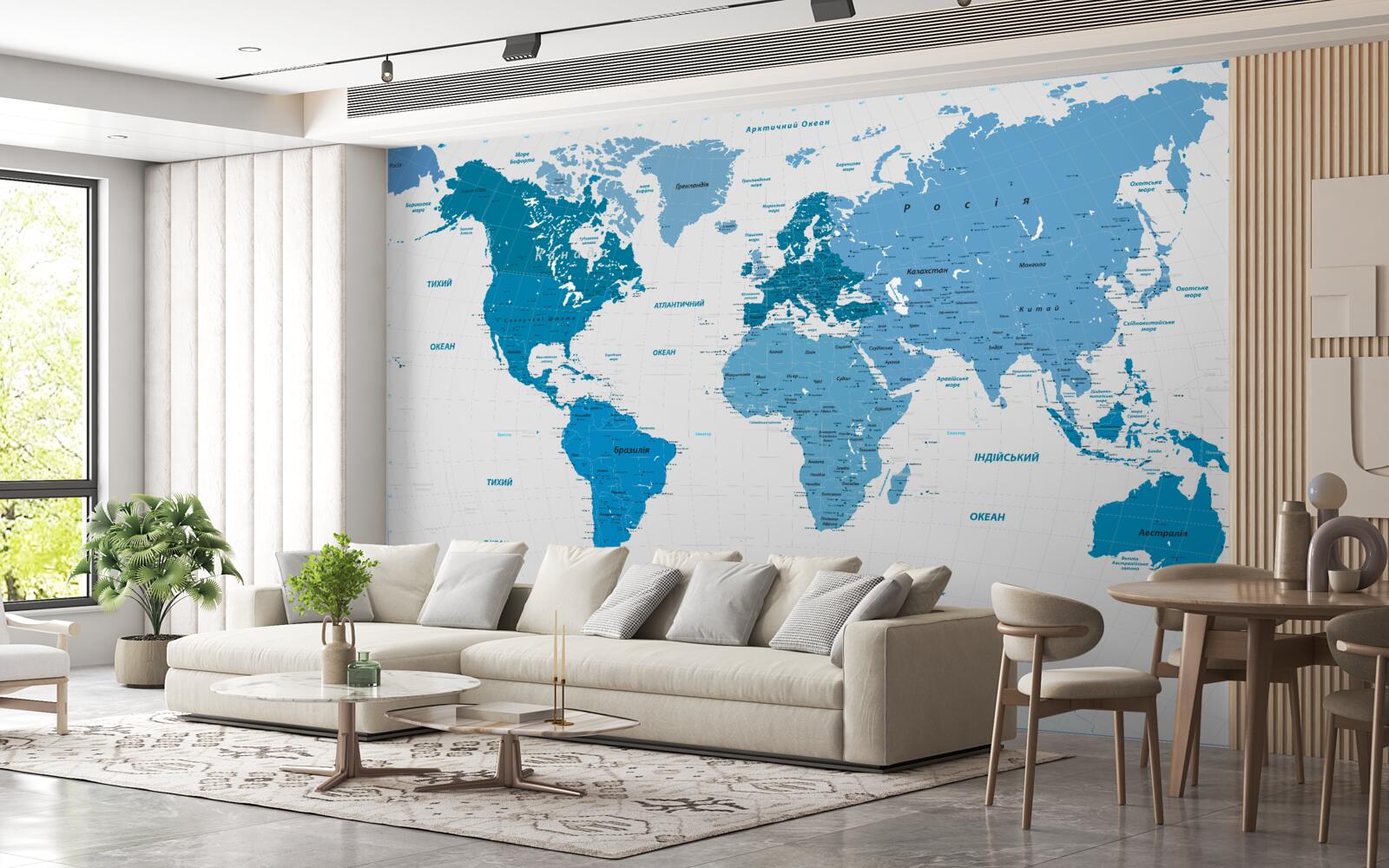 Fototapeta modrá mapa sveta