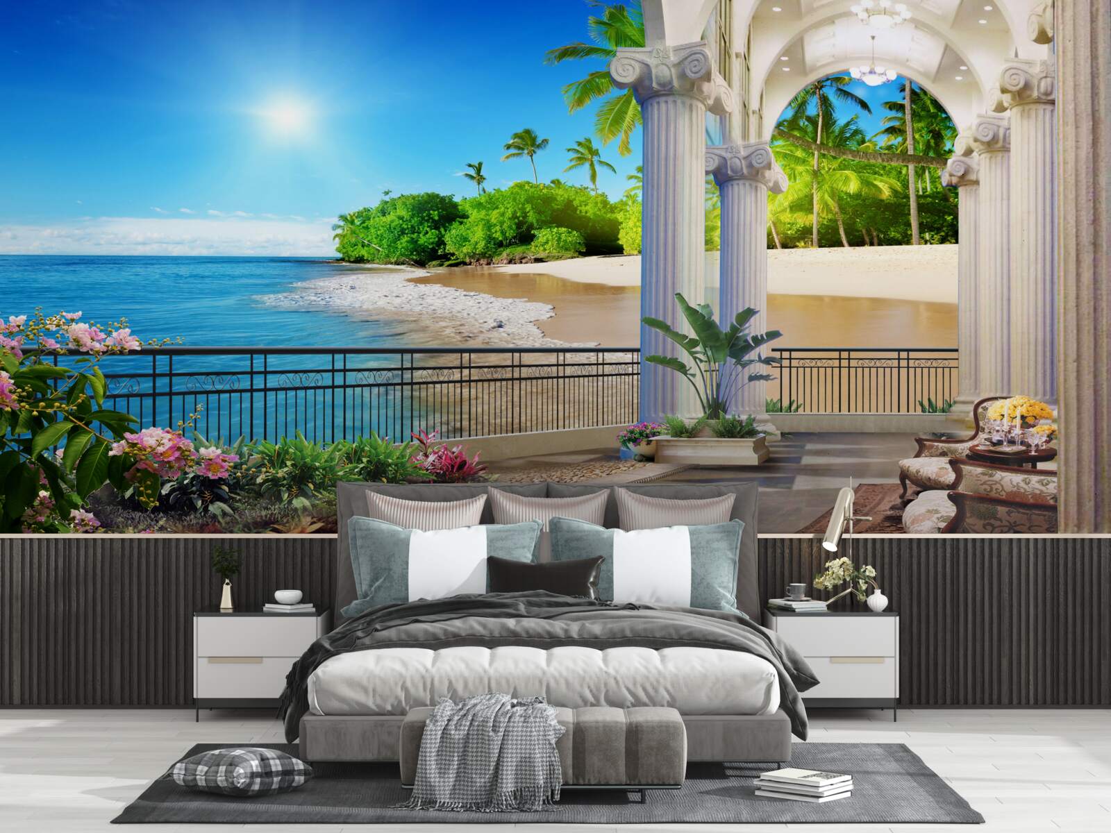 Fototapeta panoráma oceánu a pláže z terasy