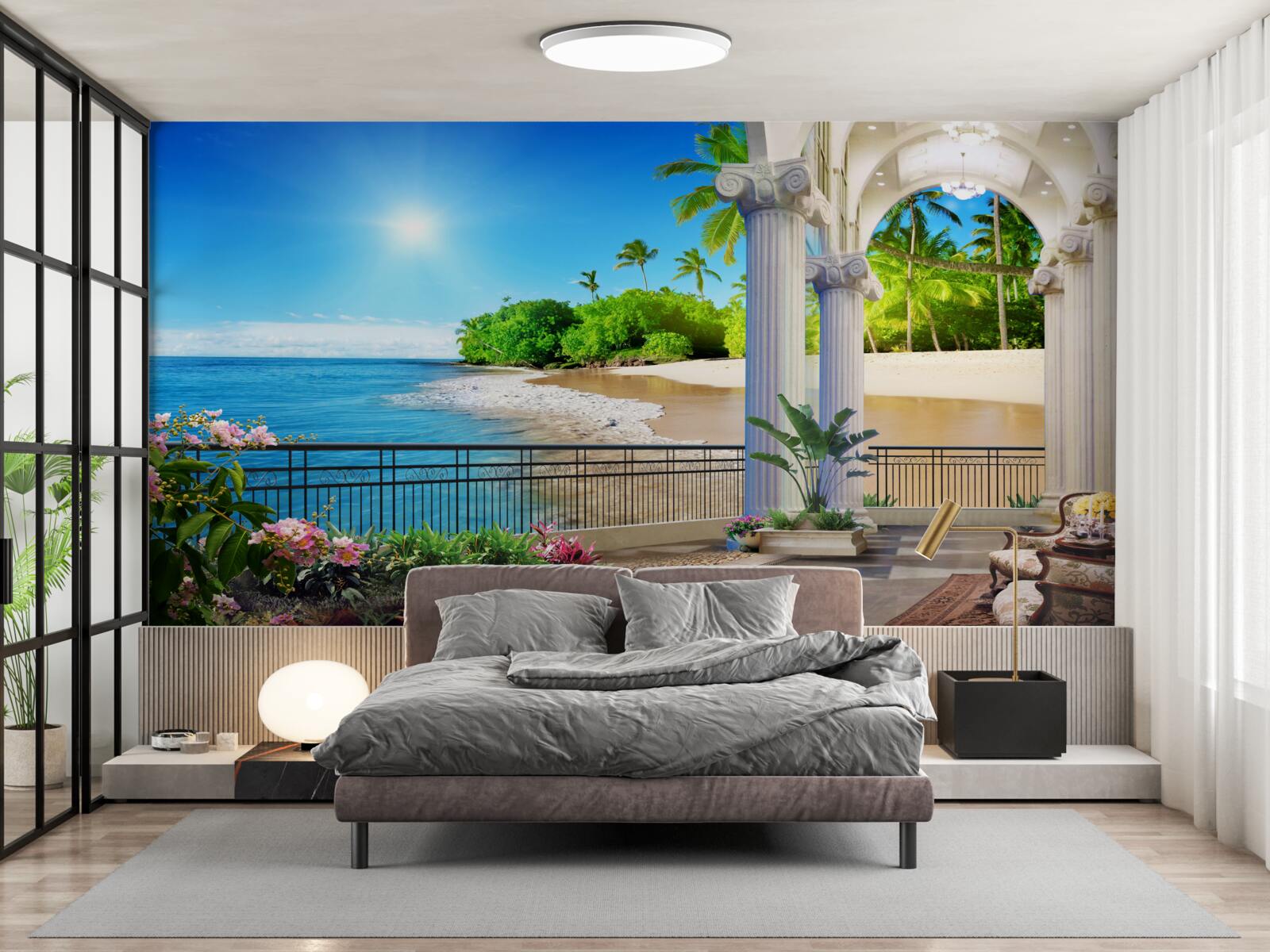 Fototapeta panoráma oceánu a pláže z terasy