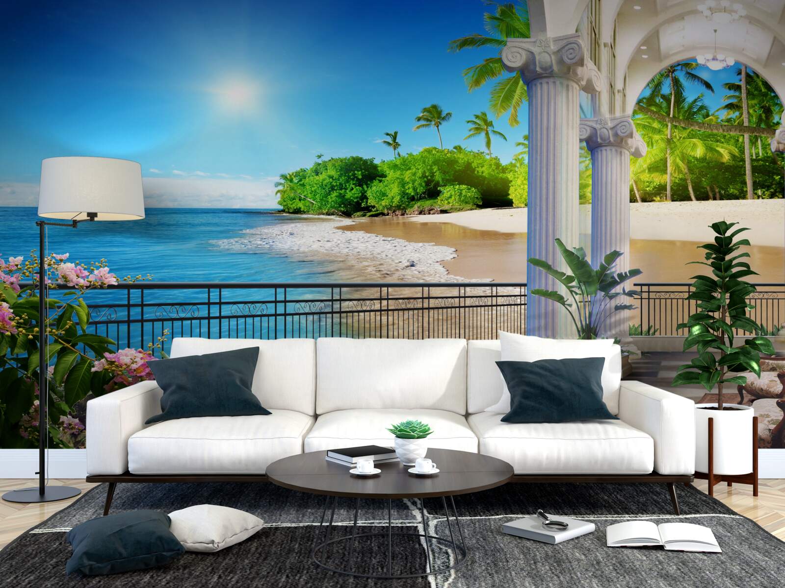 Fototapeta panoráma oceánu a pláže z terasy