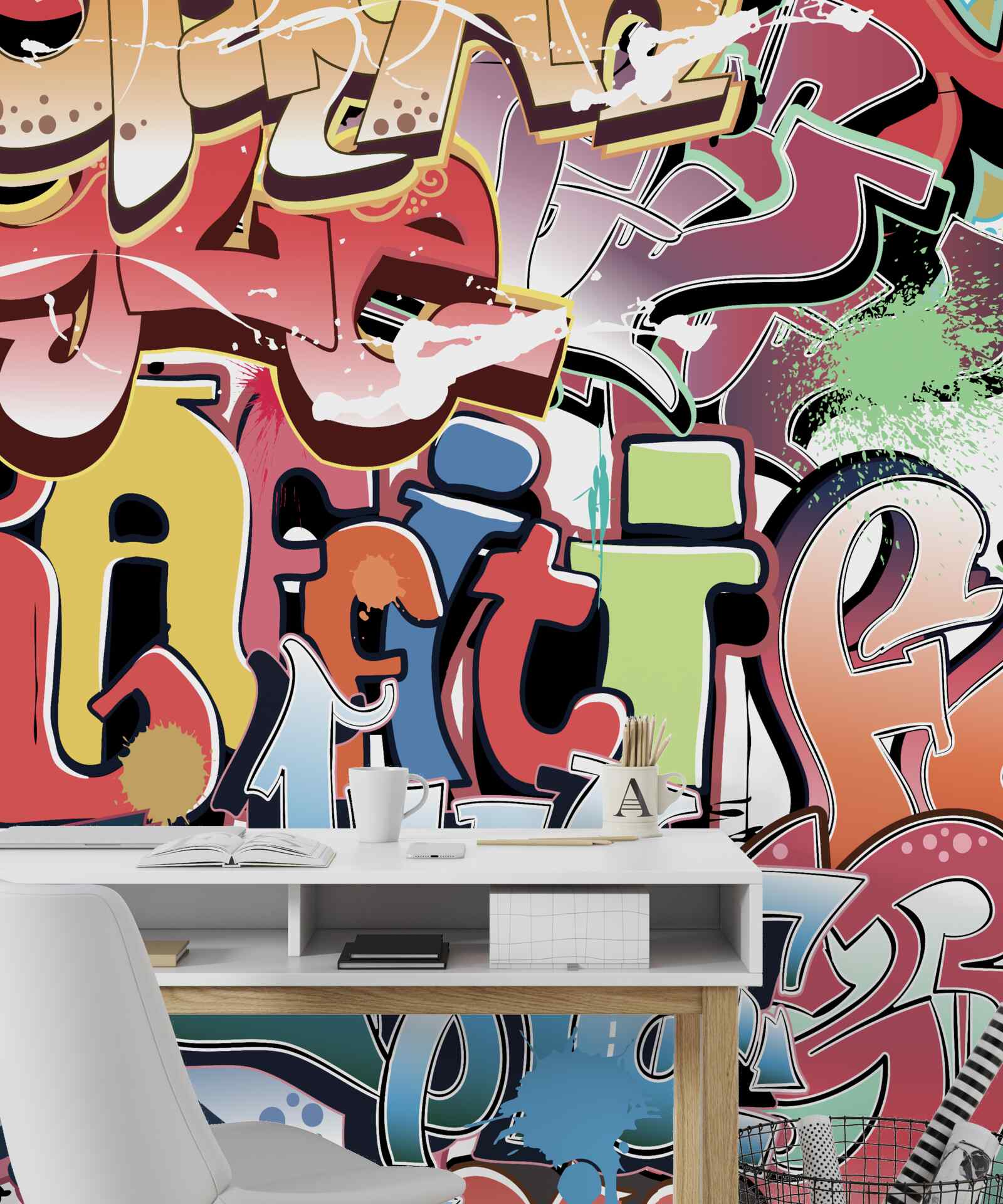 Fototapeta graffiti nápisy v rôznych farbách