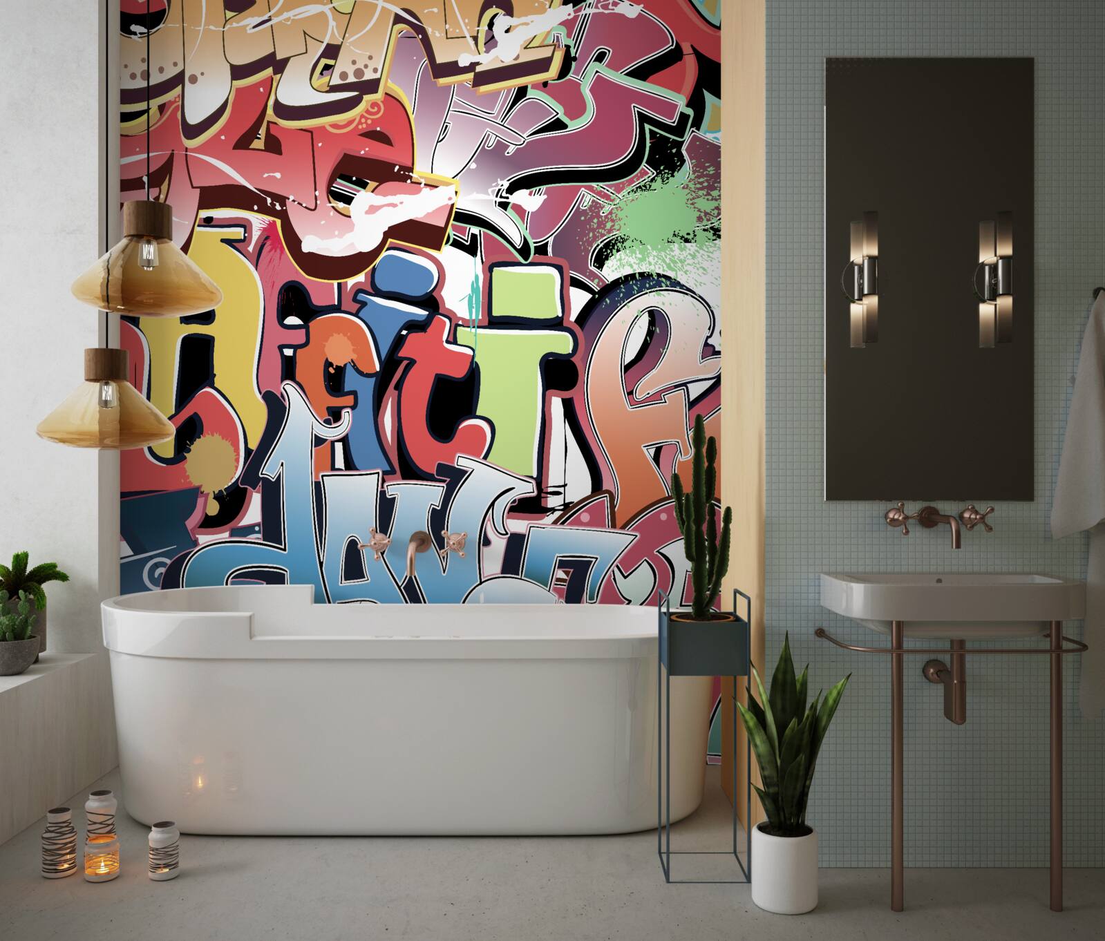 Fototapeta graffiti nápisy v rôznych farbách