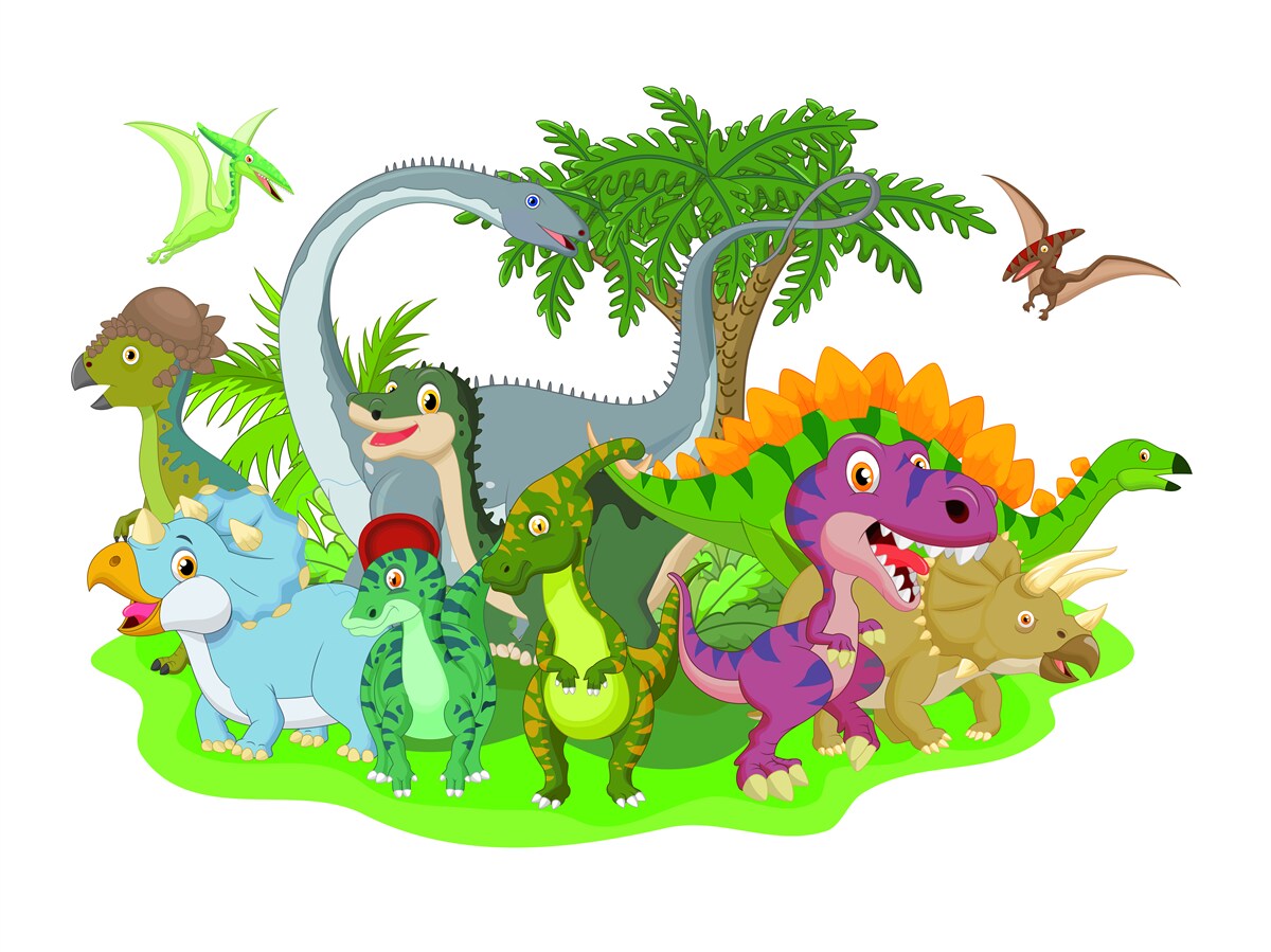 Fototapeta kreslených dinosaurov