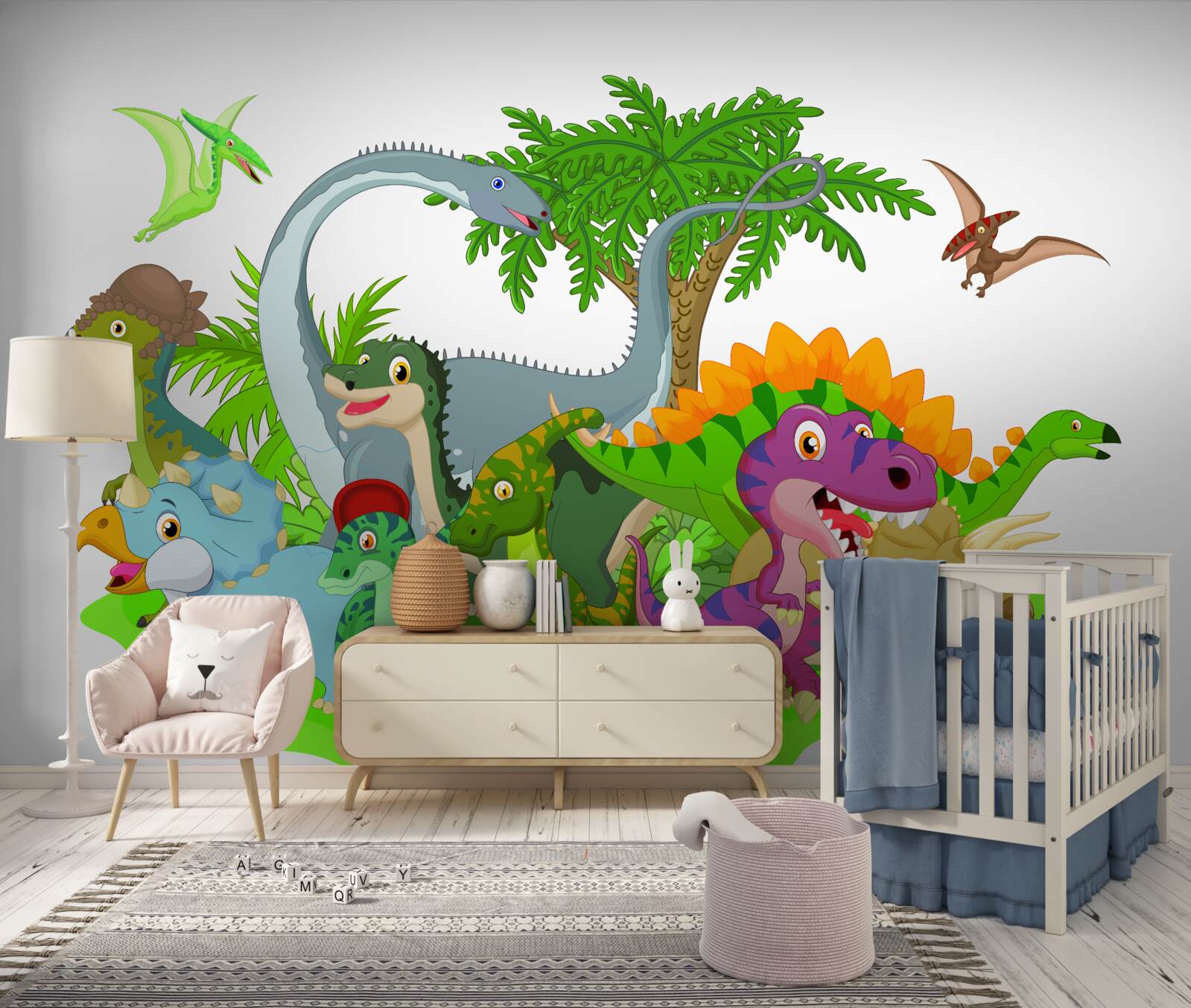 Fototapeta kreslených dinosaurov