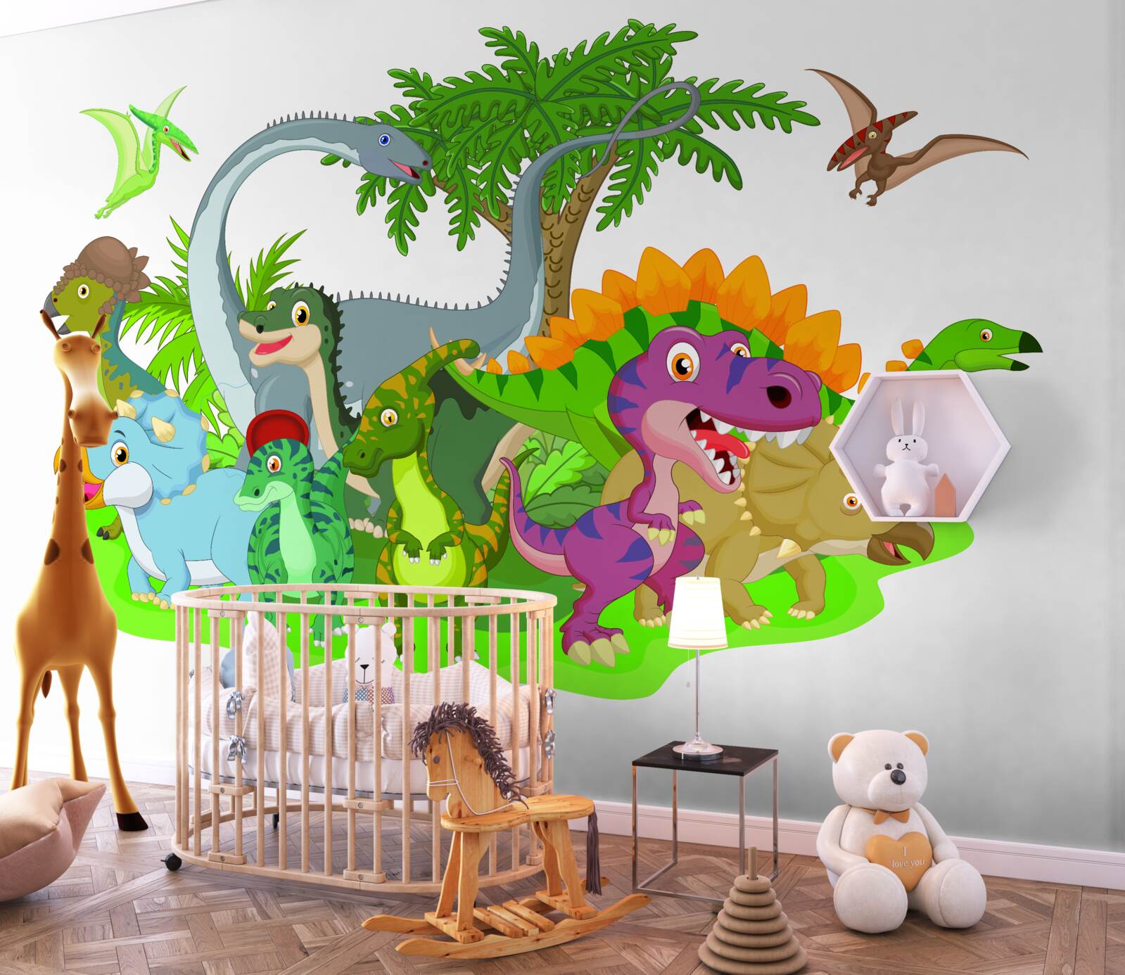 Fototapeta kreslených dinosaurov