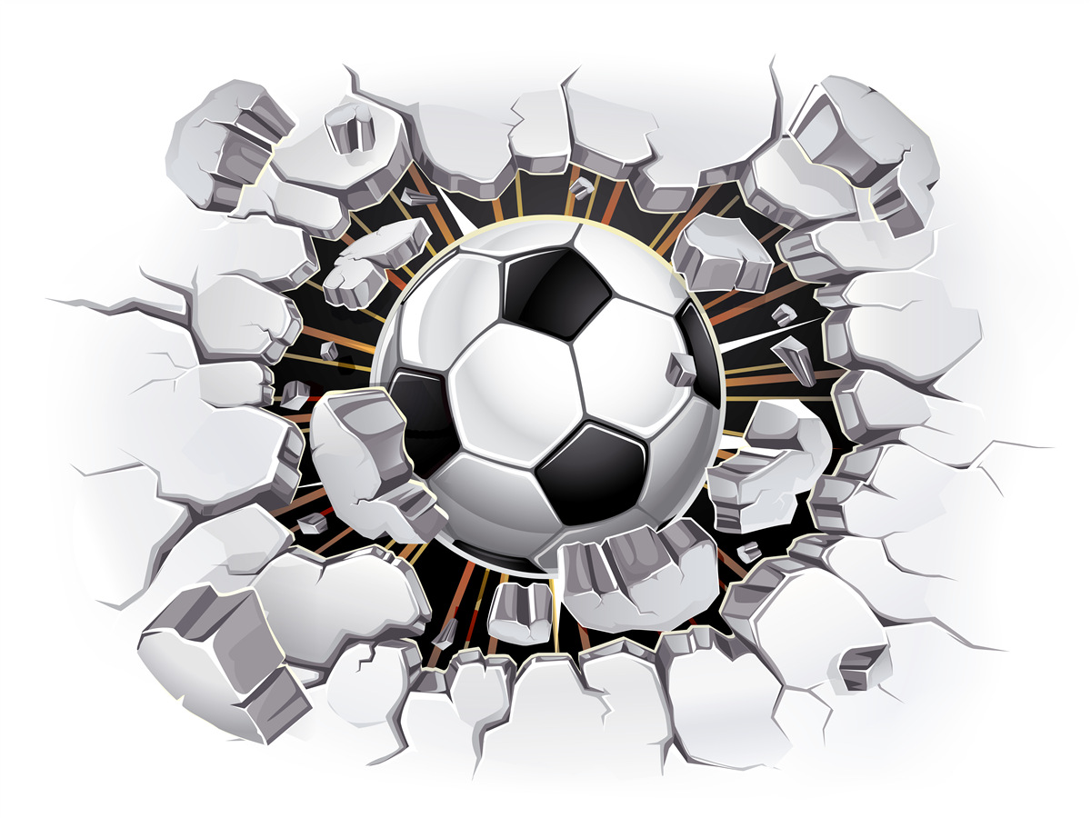 Fototapeta futbalová lopta lietajúca vo vzduchu