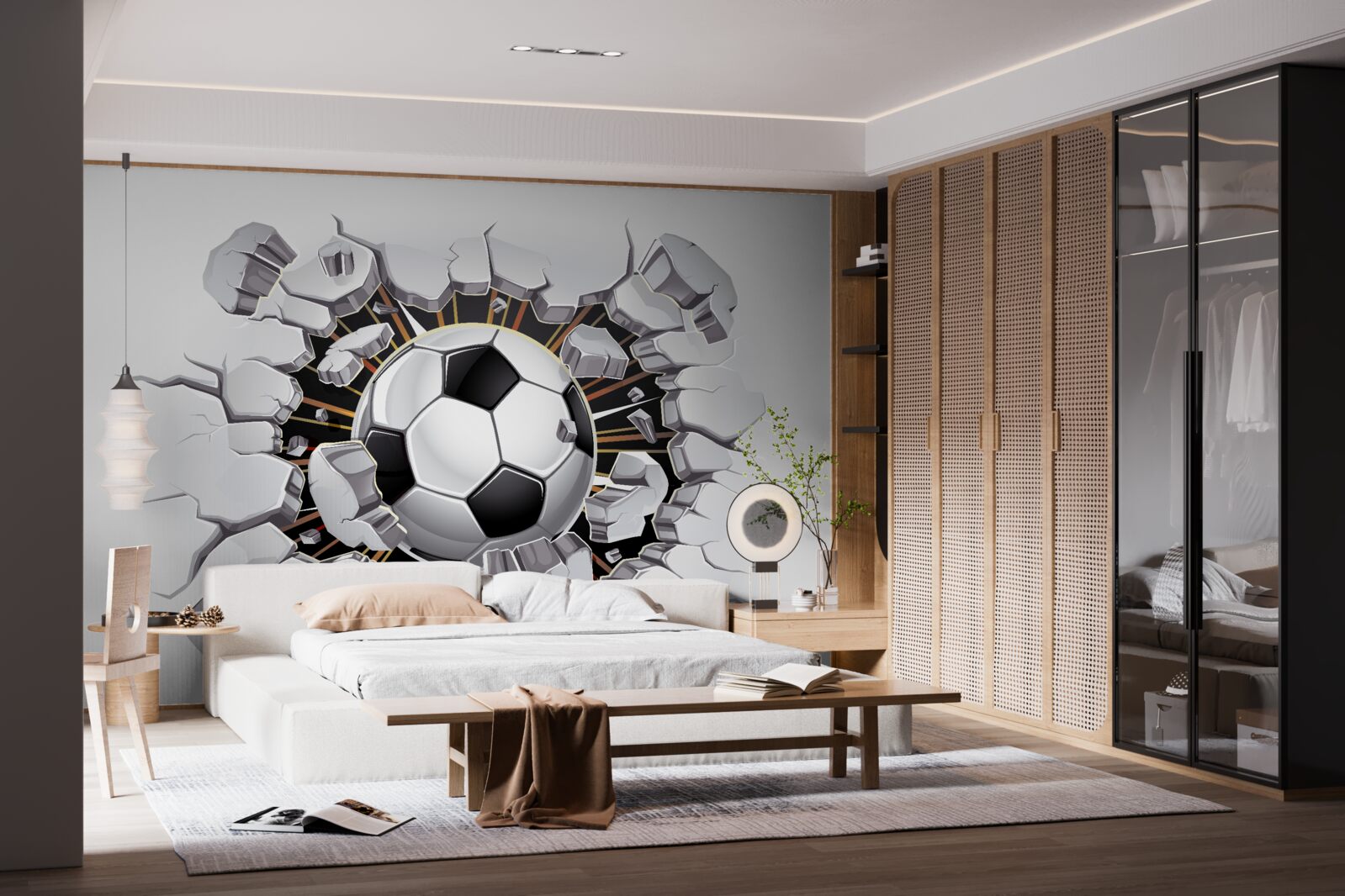 Fototapeta futbalová lopta lietajúca vo vzduchu