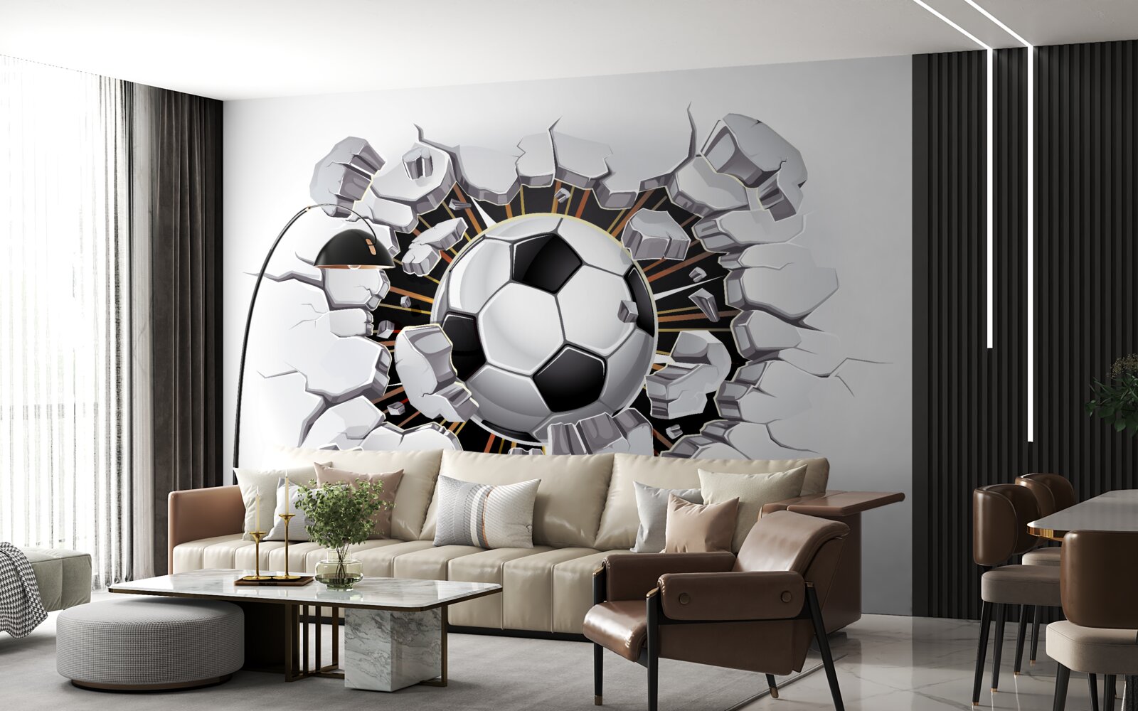 Fototapeta futbalová lopta lietajúca vo vzduchu