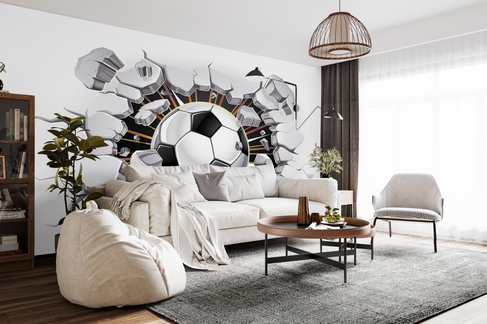 Fototapeta futbalová lopta lietajúca vo vzduchu