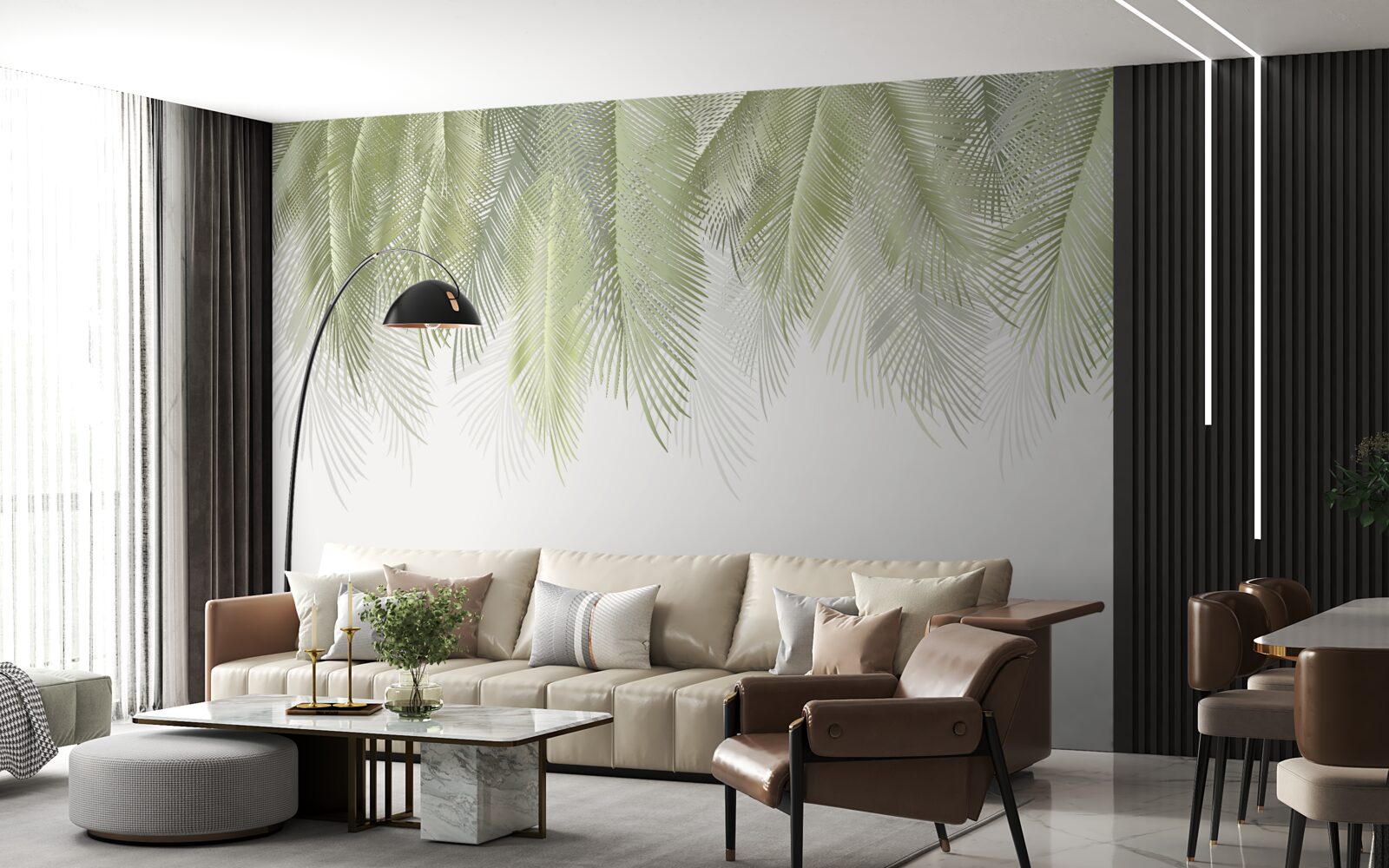 Fototapeta trópy so zelenými palmami