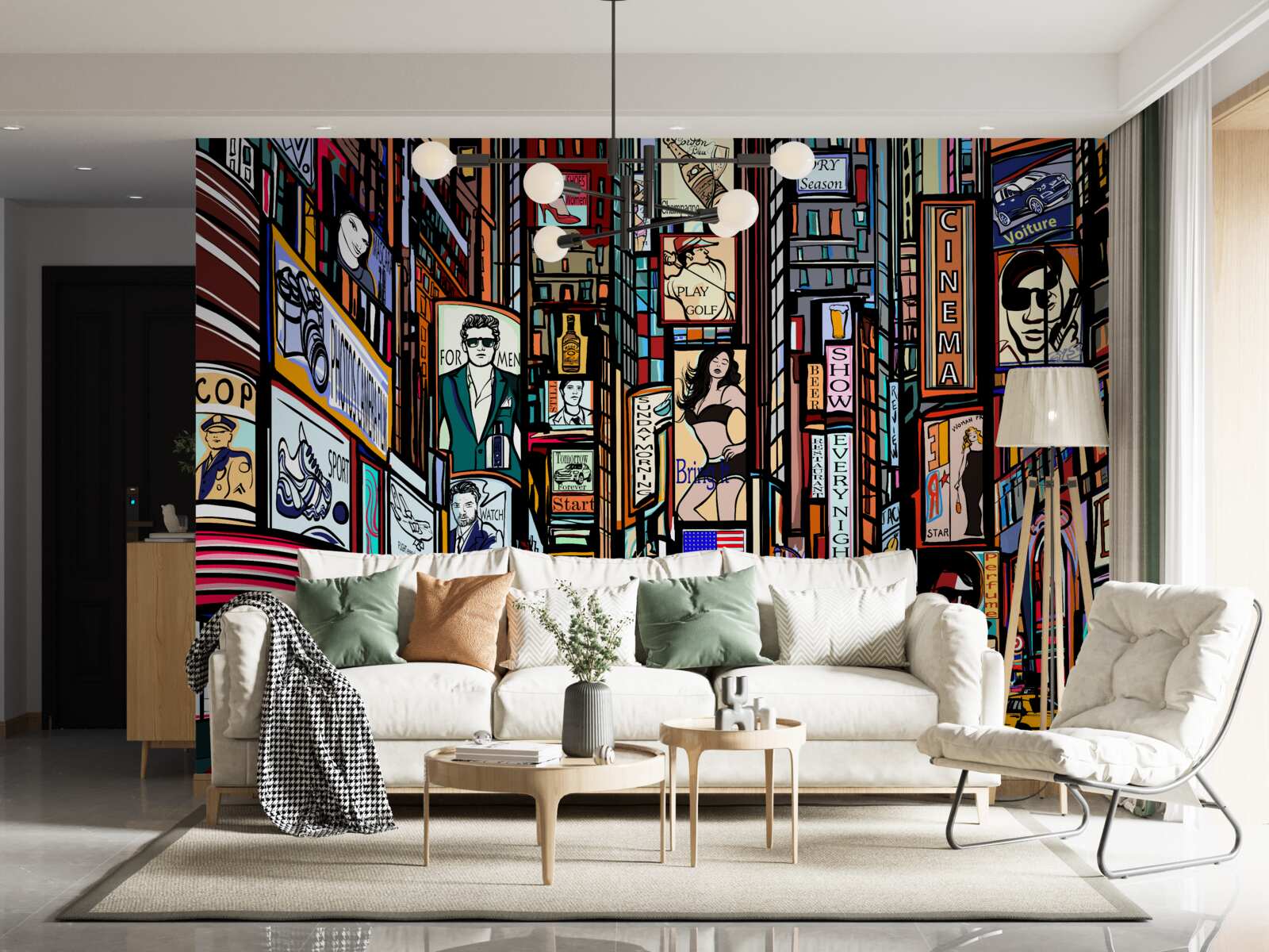 Fototapeta námestie zdobia reklamné bilbordy