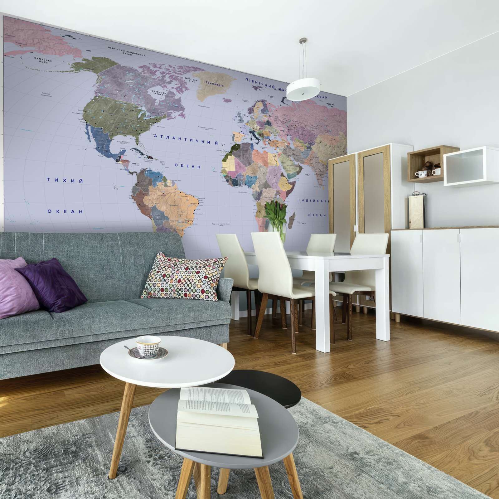 Fototapeta viacfarebná geografická mapa zeme