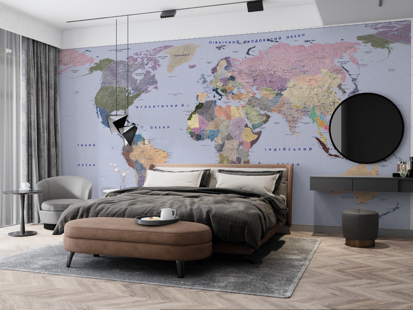 Fototapeta viacfarebná geografická mapa zeme