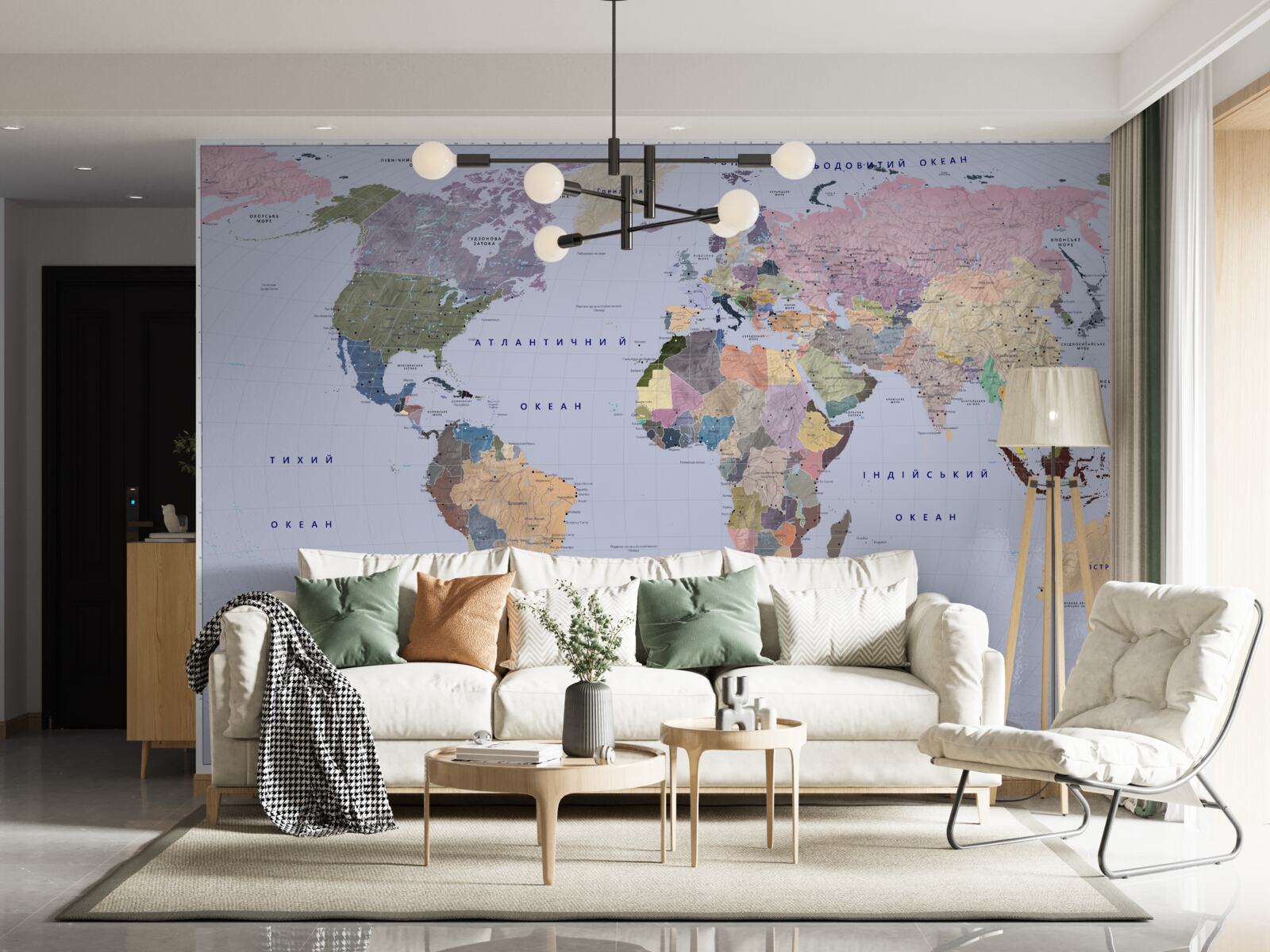 Fototapeta viacfarebná geografická mapa zeme