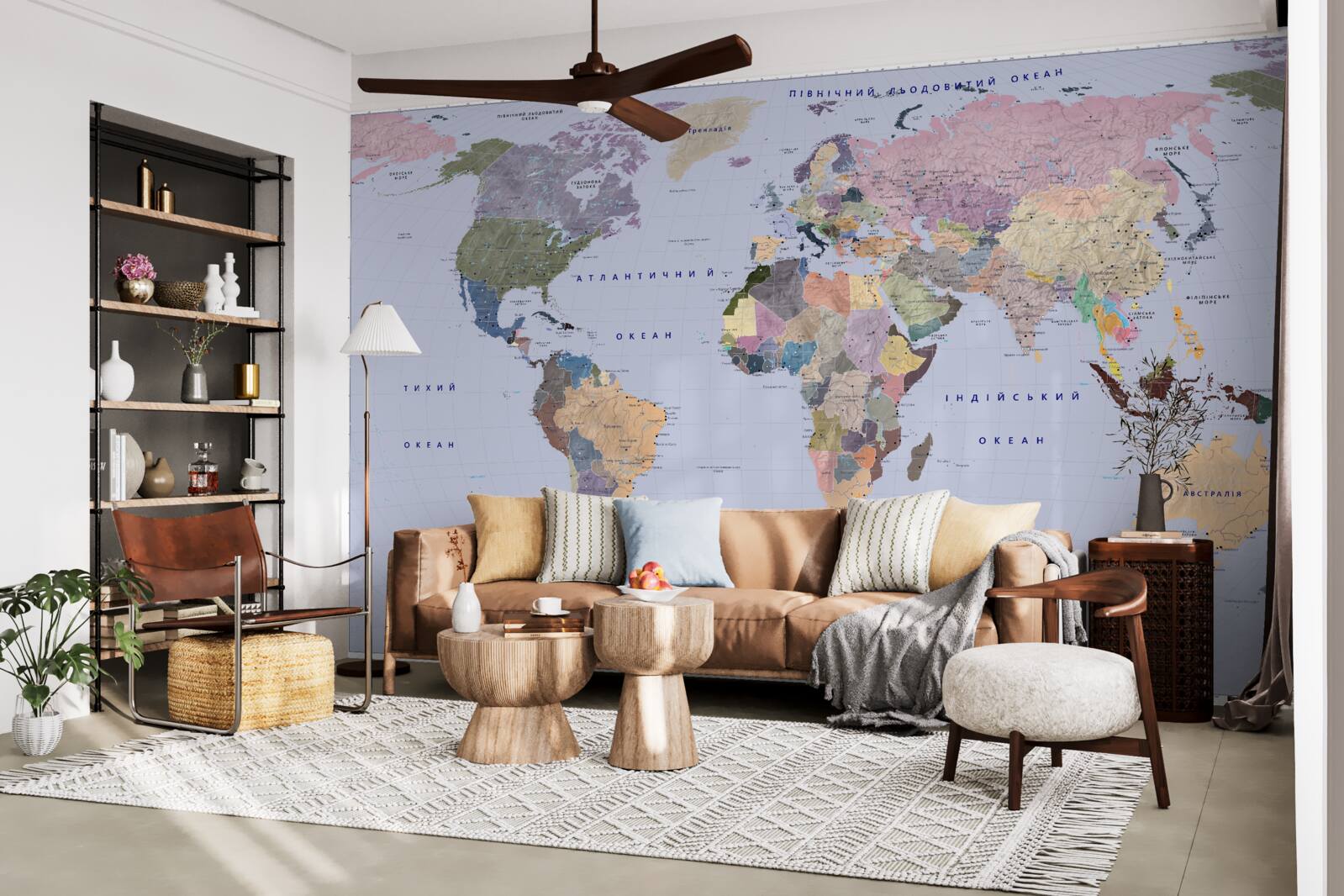 Fototapeta viacfarebná geografická mapa zeme