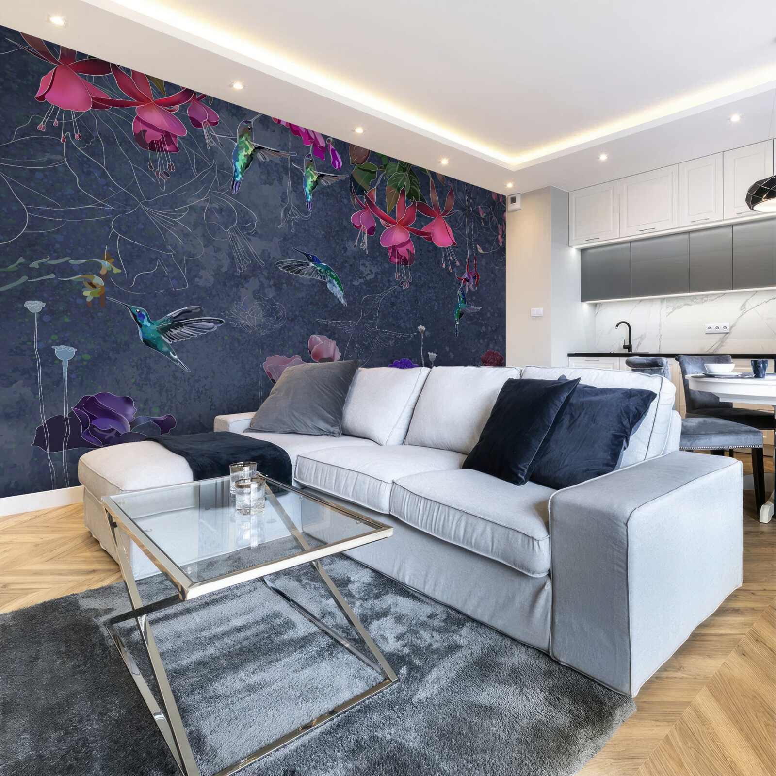 Fototapeta kvety a kolibríky