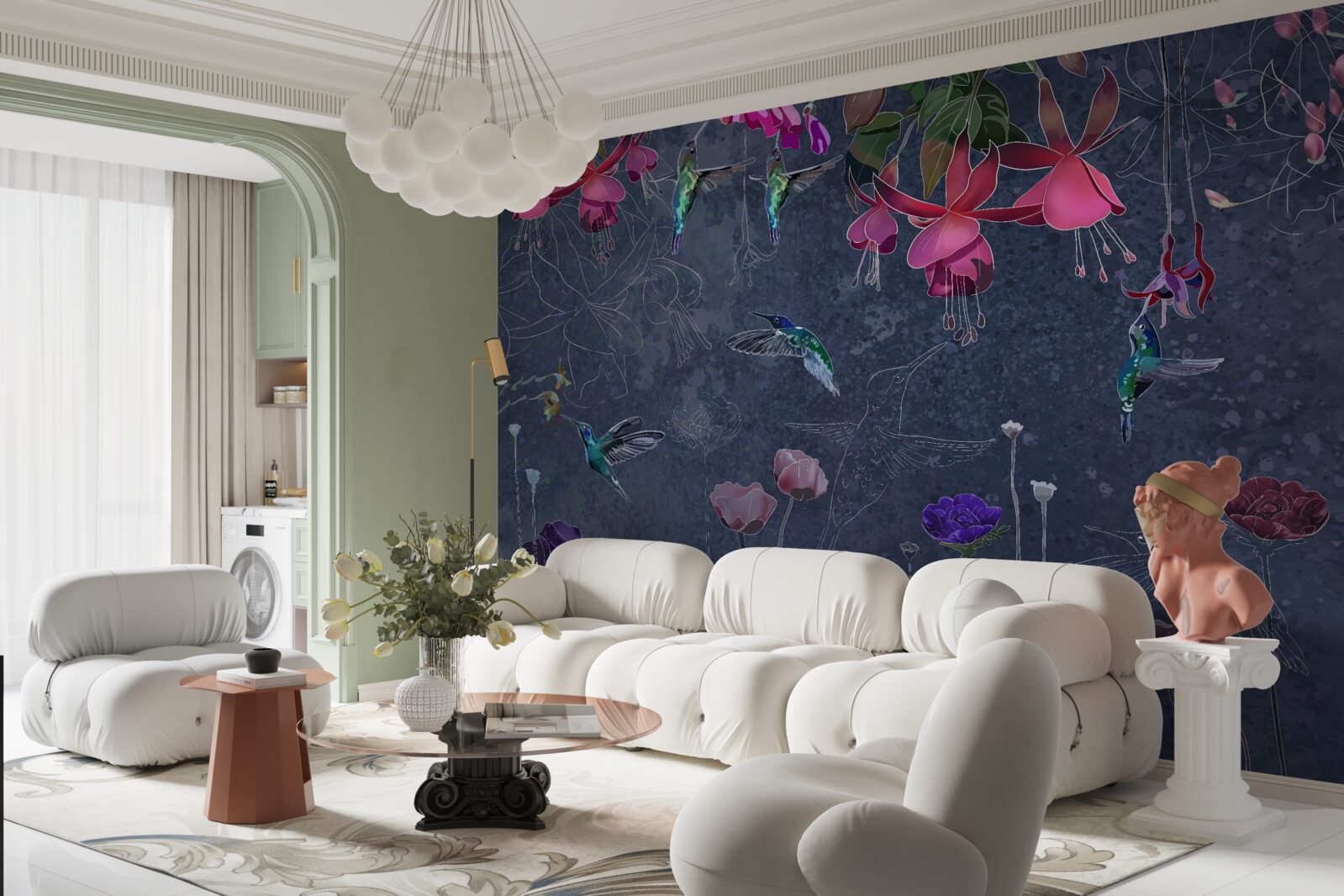 Fototapeta kvety a kolibríky