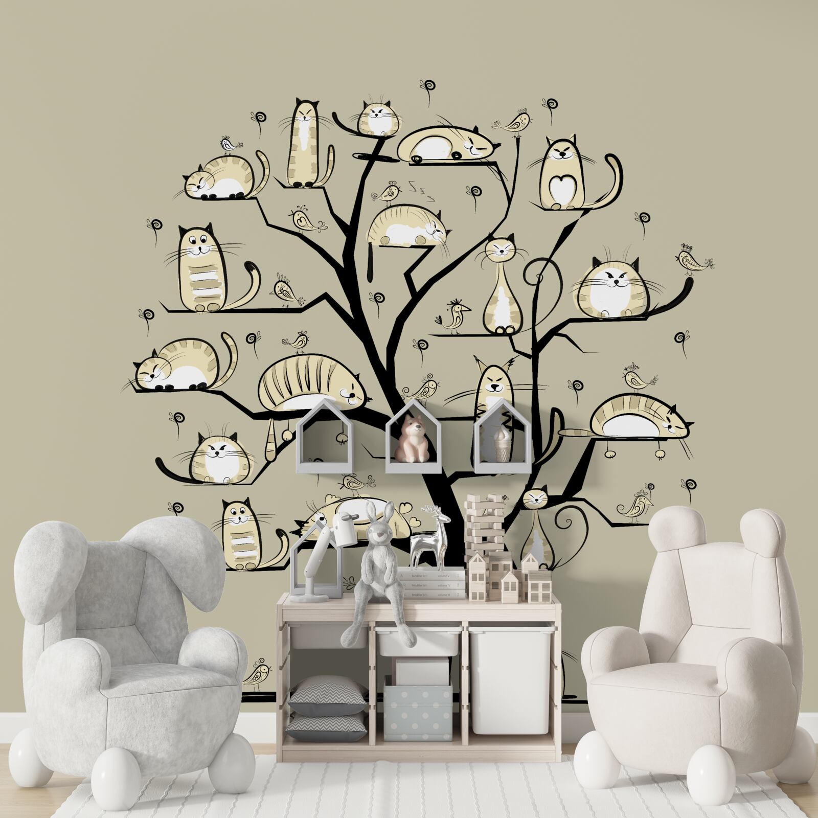 Fototapeta mačky na konári