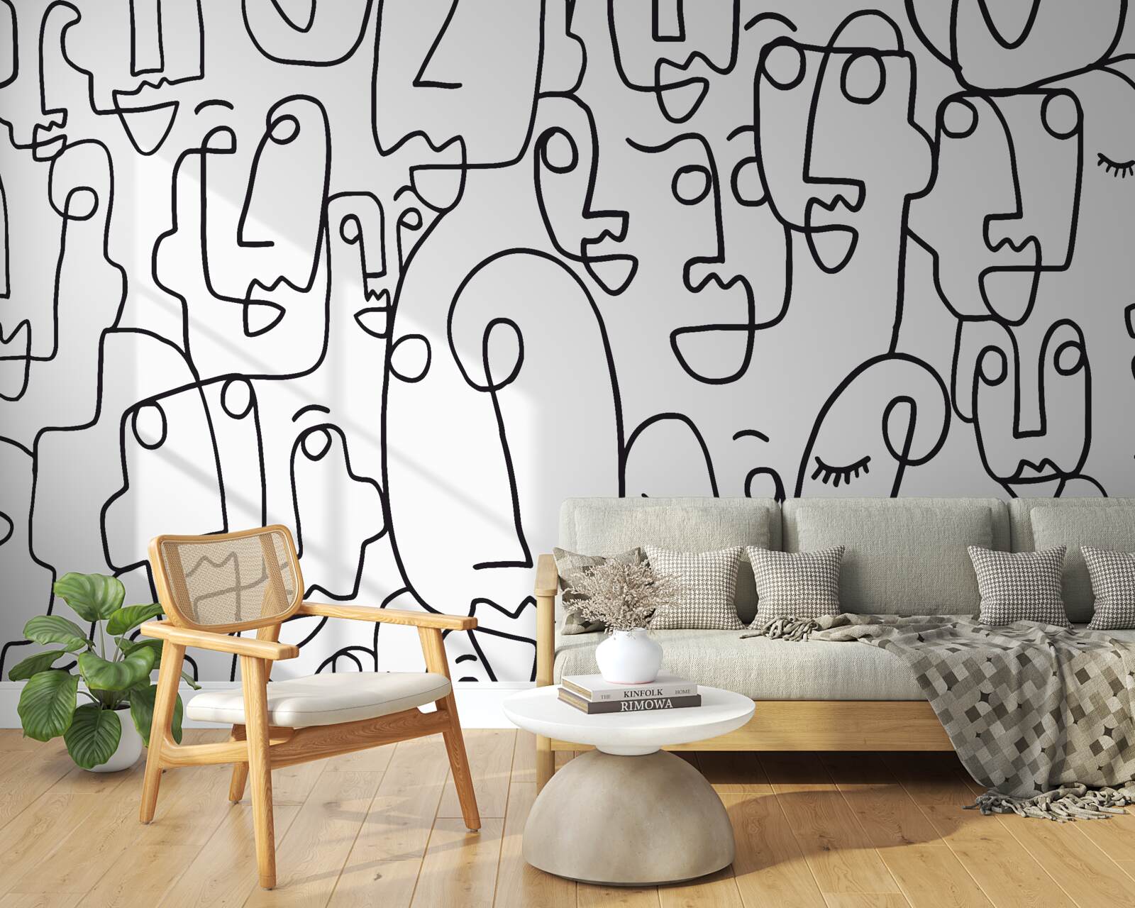 Fototapeta kontúry ženských tvárí