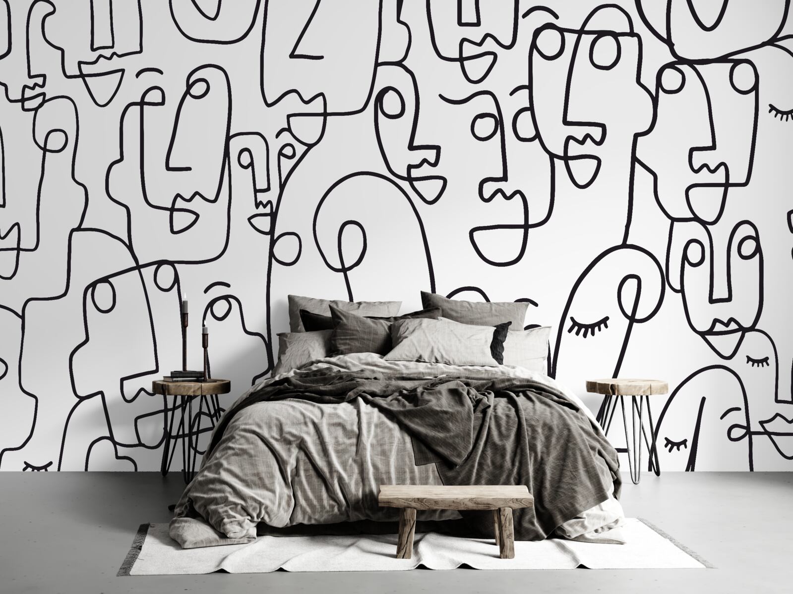 Fototapeta kontúry ženských tvárí